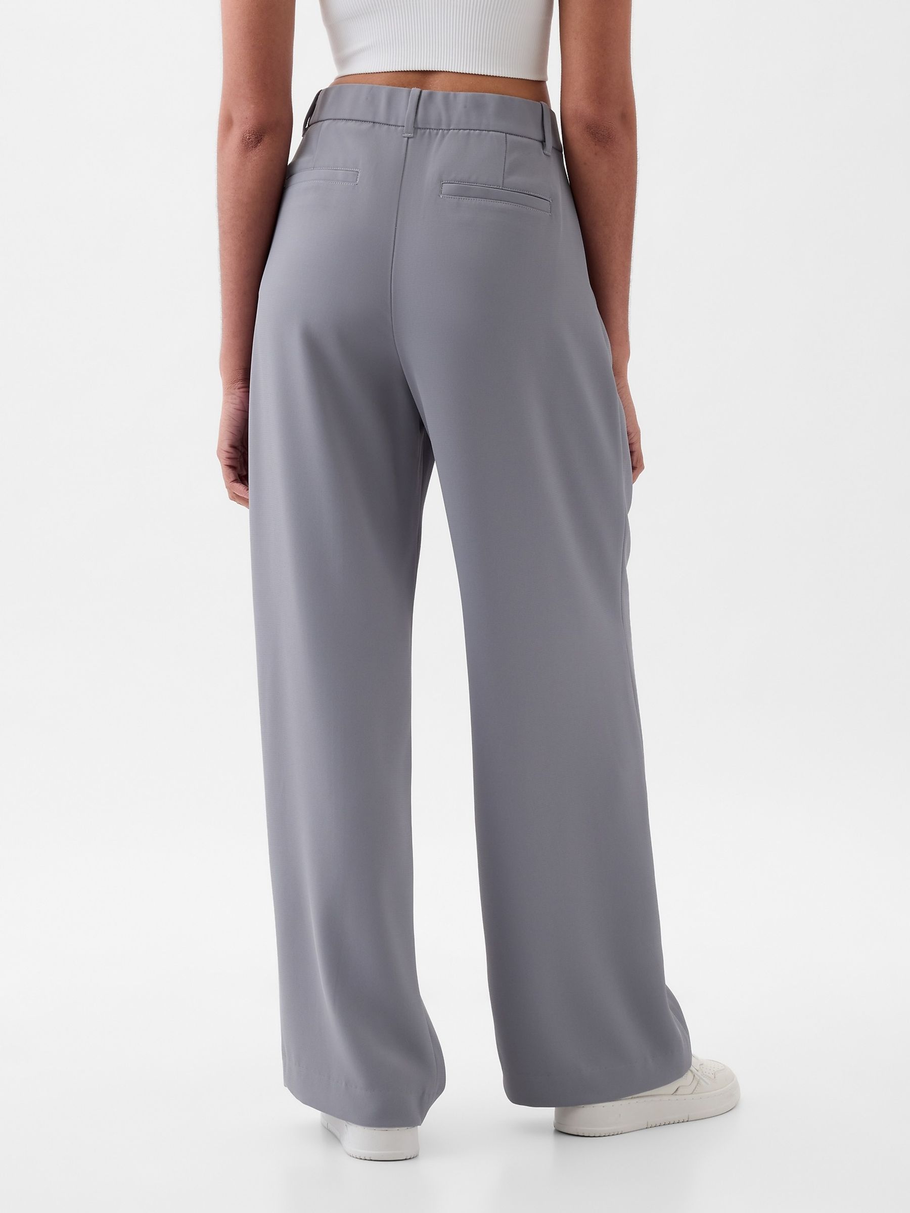 Grey 365 High Waisted Pleated Trousers - Image 2 of 5