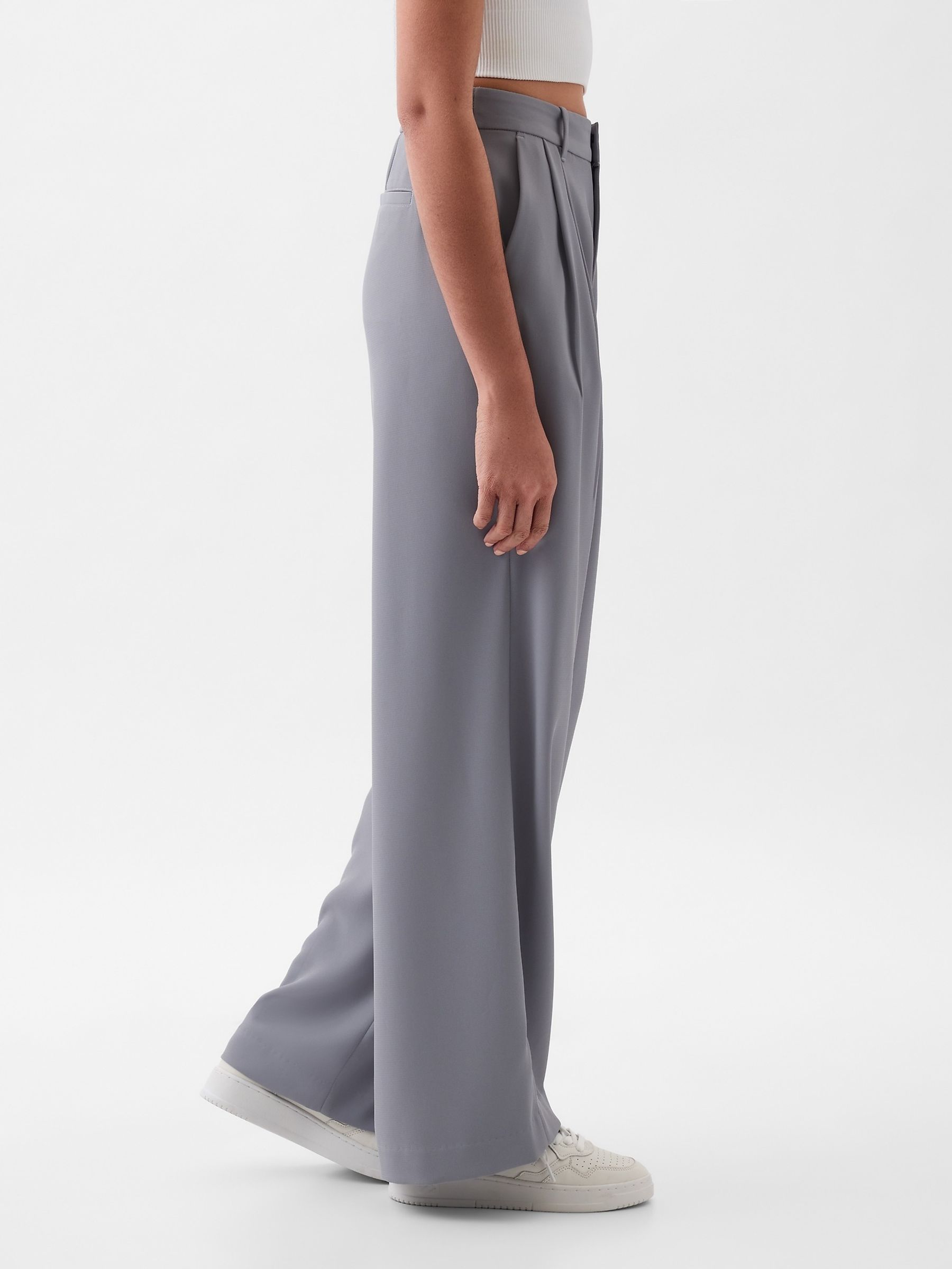 Grey 365 High Waisted Pleated Trousers - Image 4 of 5