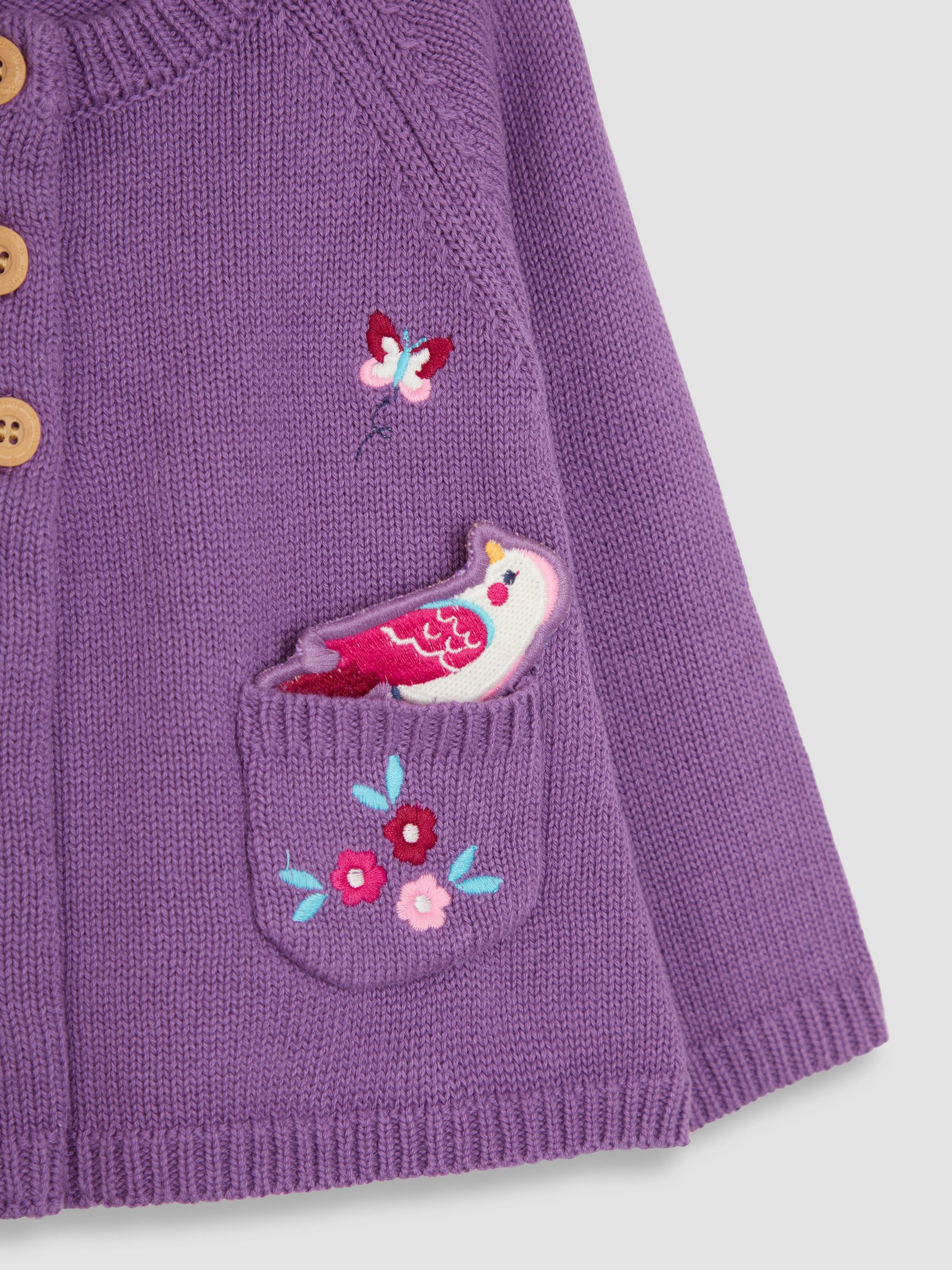 Purple Bunny & Bird Pet in Pocket Cardigan - Image 3 of 3