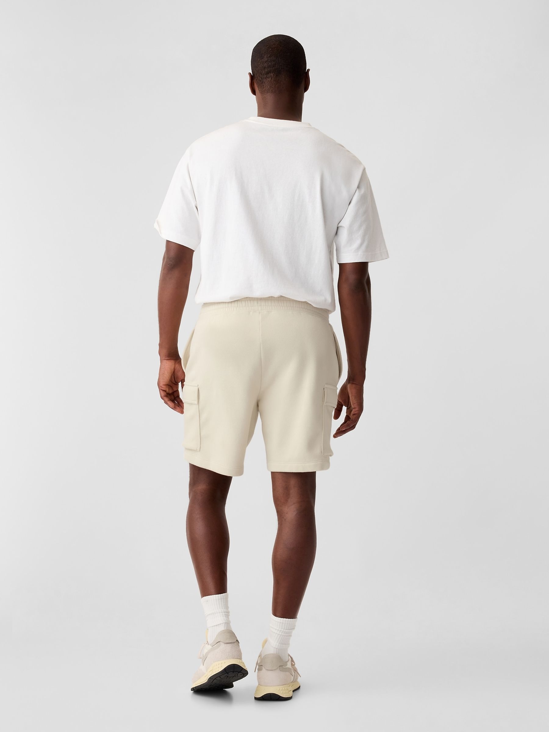 Cream Sweat Cargo Shorts - Image 2 of 5