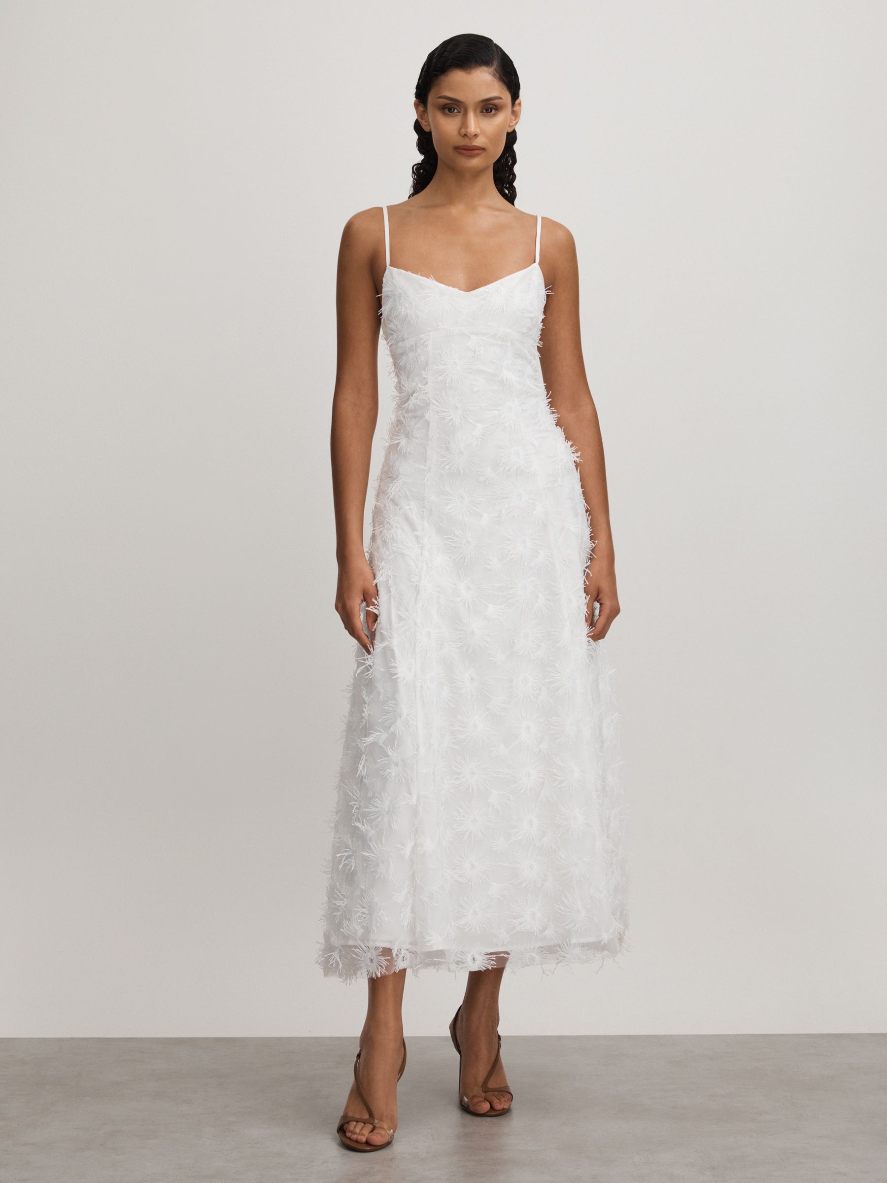 Stella White Anna Quan Applique Drop Waist Maxi Dress - Image 1 of 5