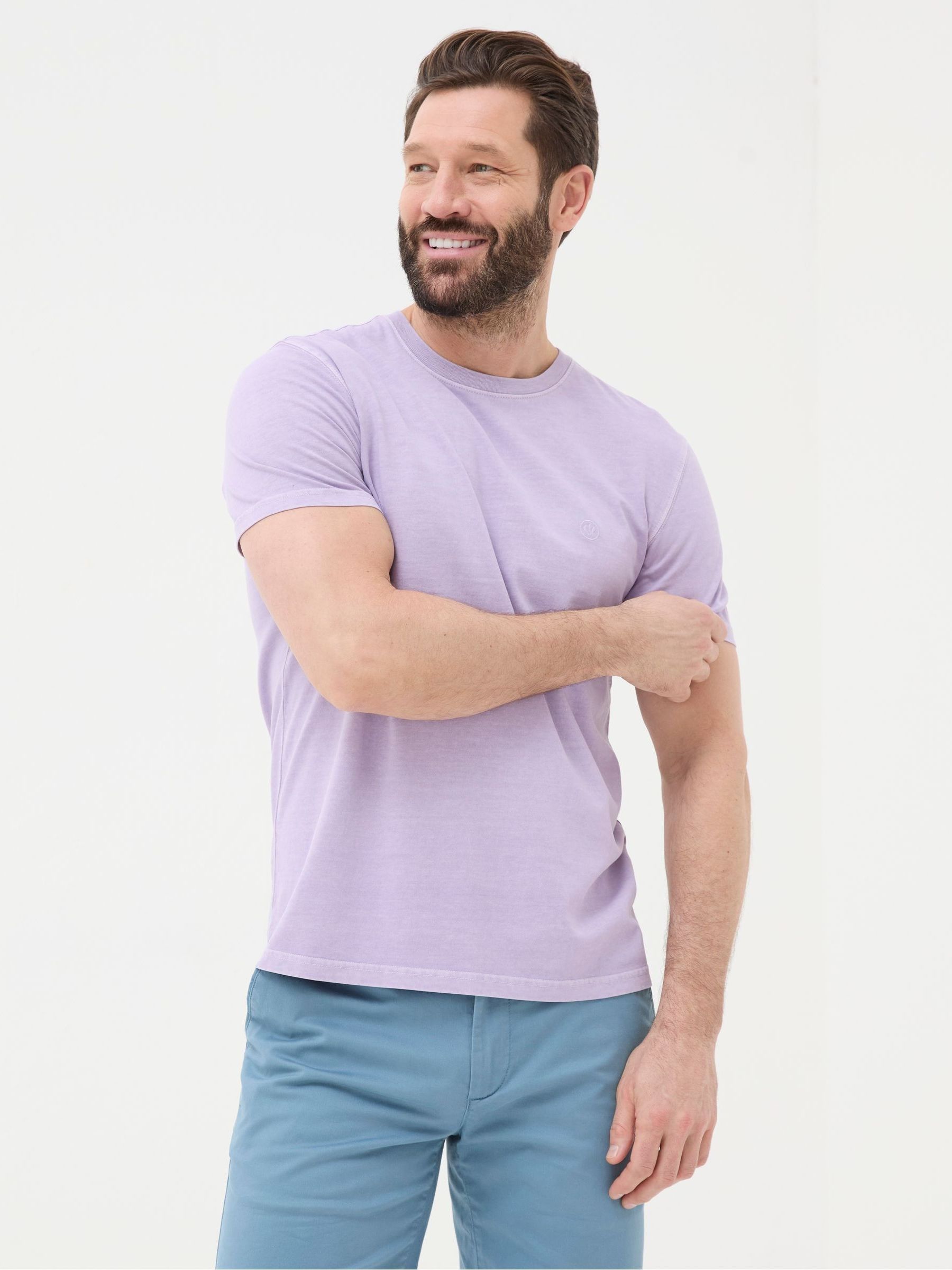 Lulworth Purple Crew T-Shirt - Image 1 of 5 Lulworth Purple Crew T-Shirt - Image 1 of 5