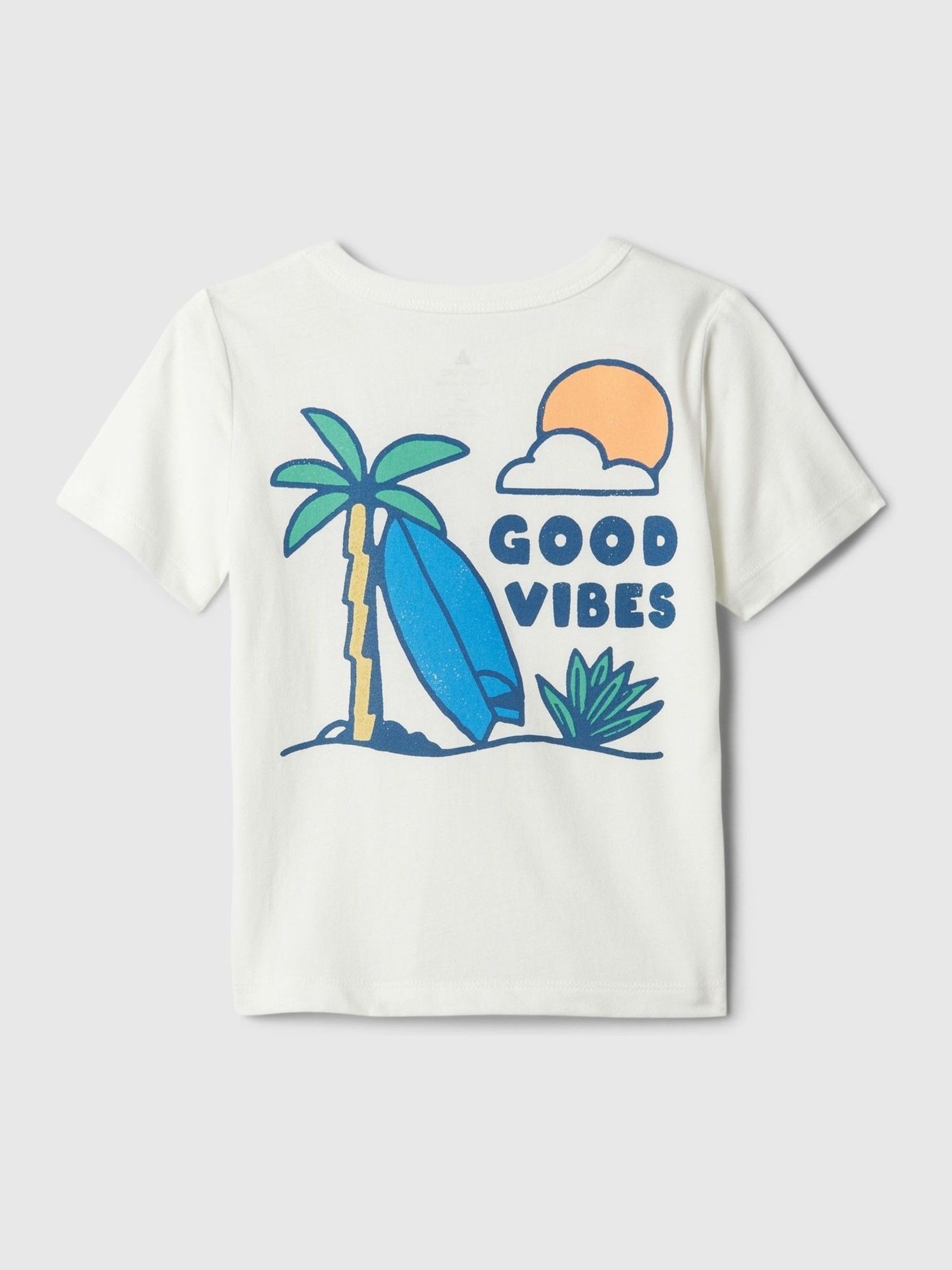 White Palm Tree Graphic Short Sleeve Crew Neck Baby T-Shirt (Newborn-5yrs) - Image 2 of 2