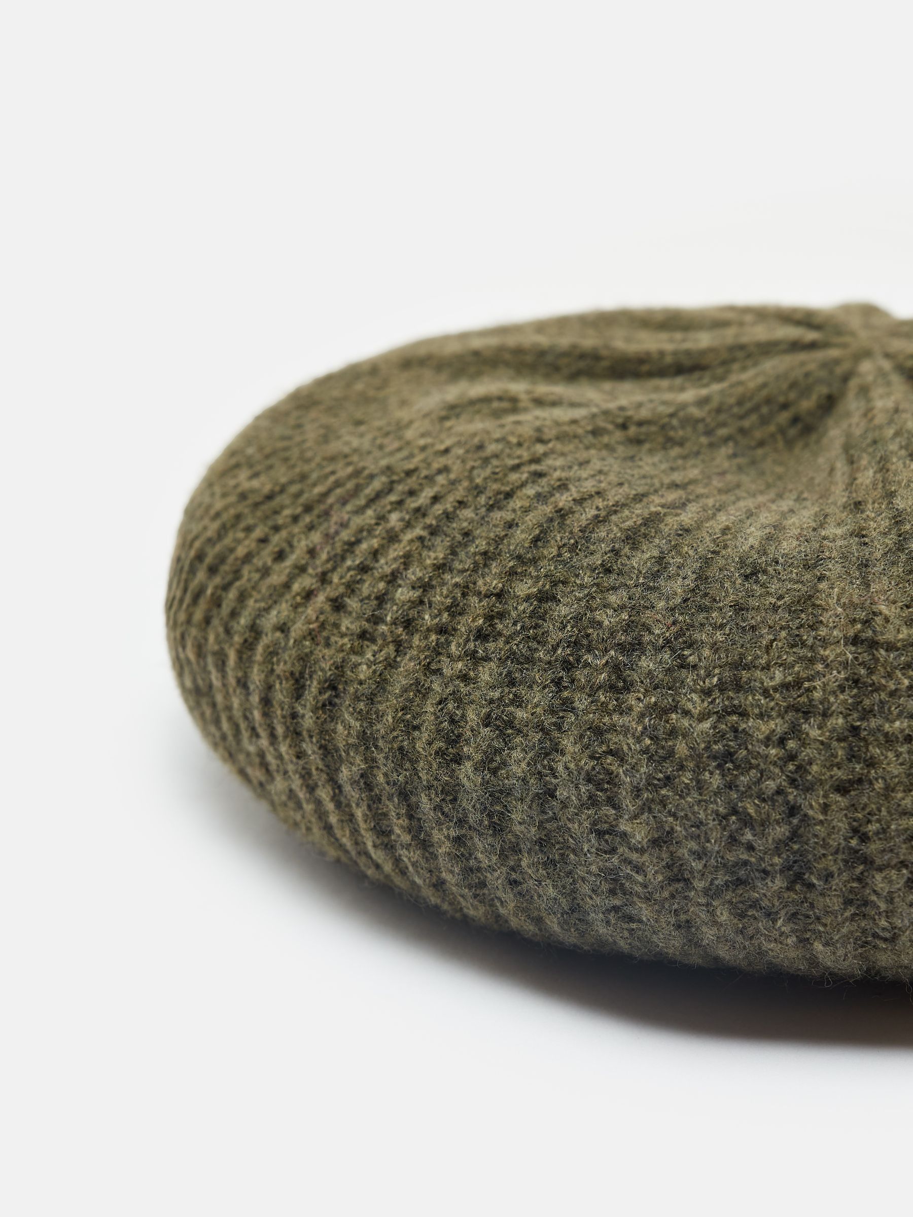 Joelle Khaki Green Knitted Beret - Image 2 of 4