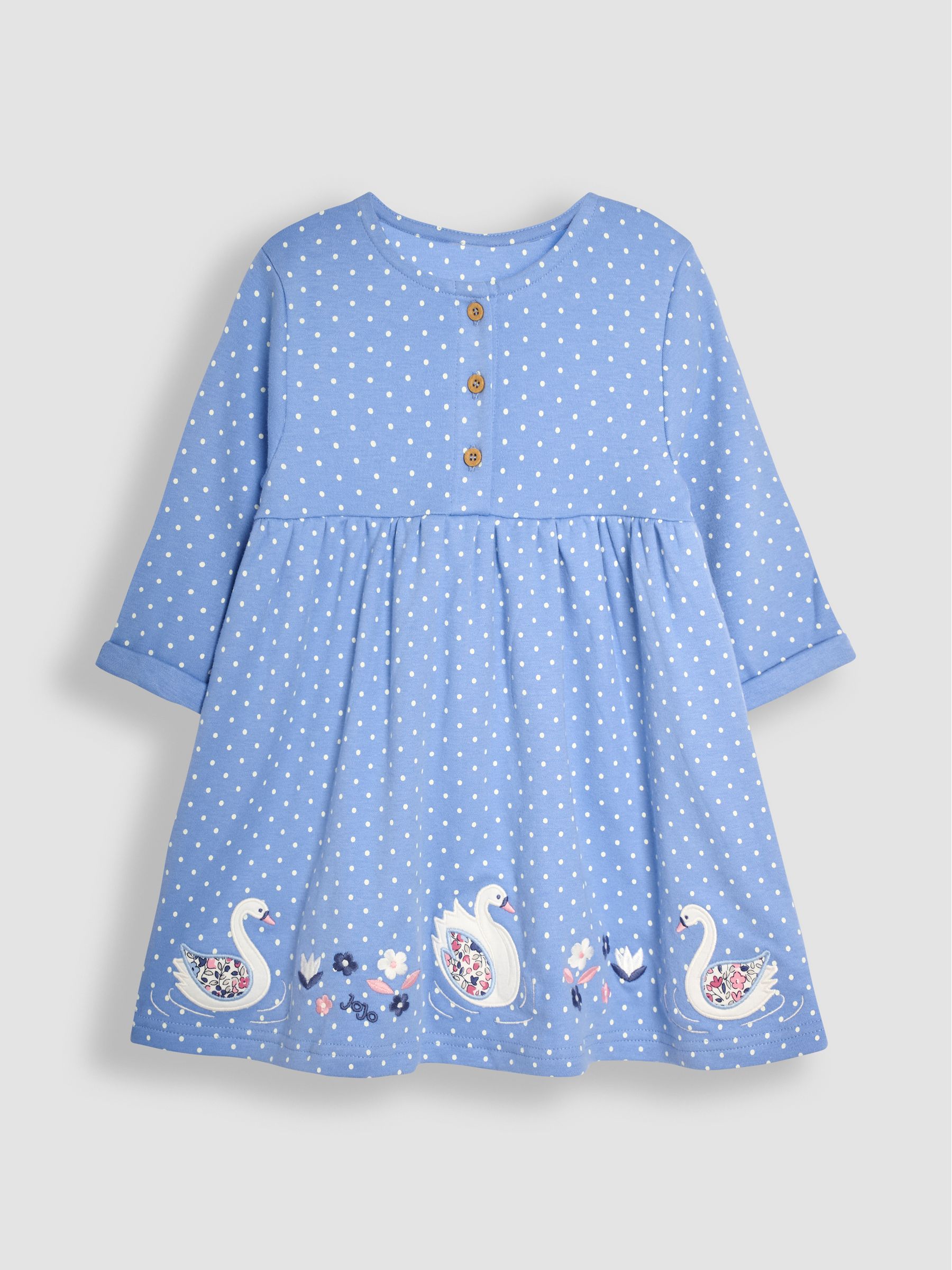 Blue Swan Applique Button Front Dress - Image 1 of 3