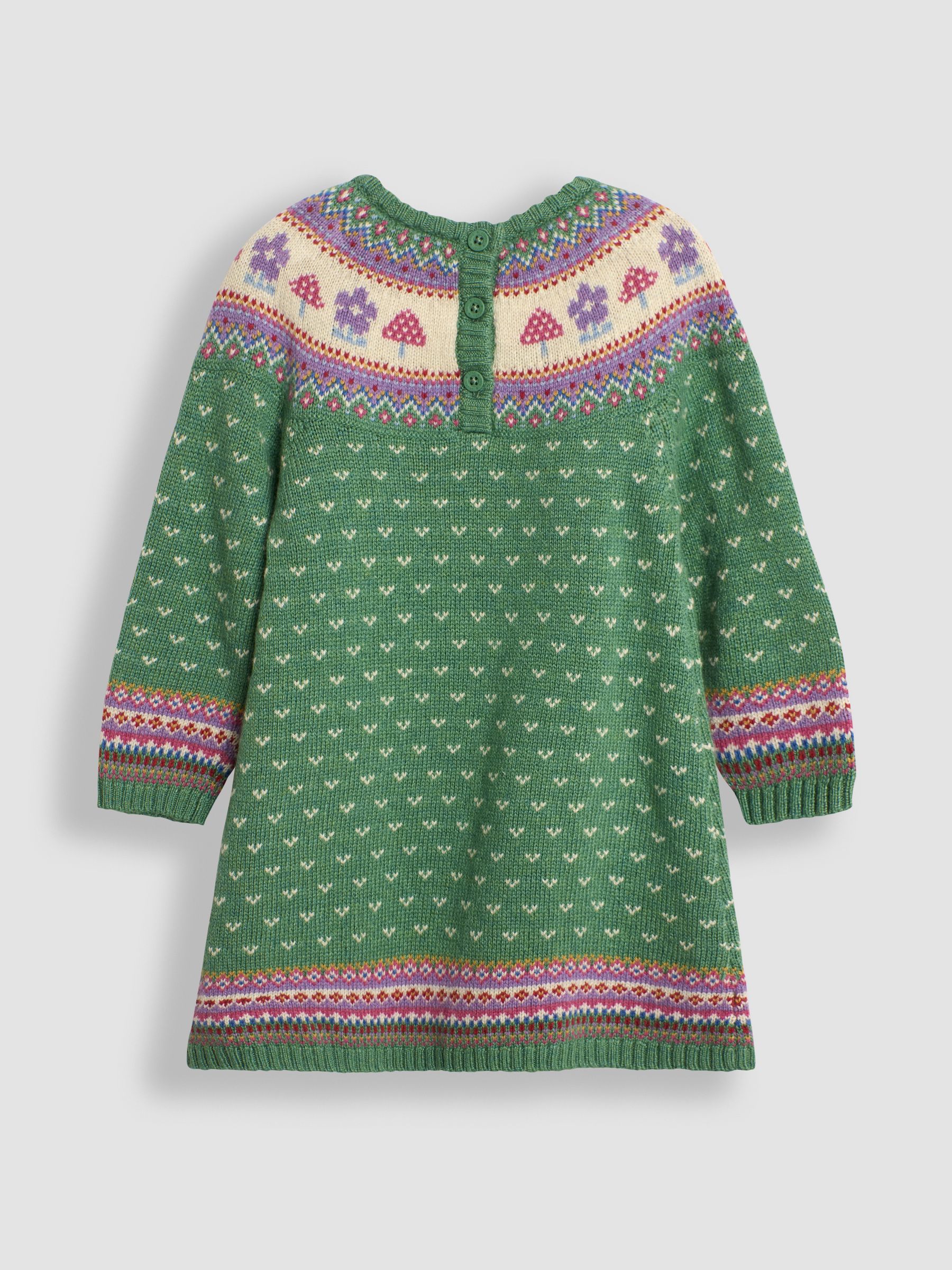 Green Toadstool FairIsle Pattern Knitted Dress - Image 2 of 3