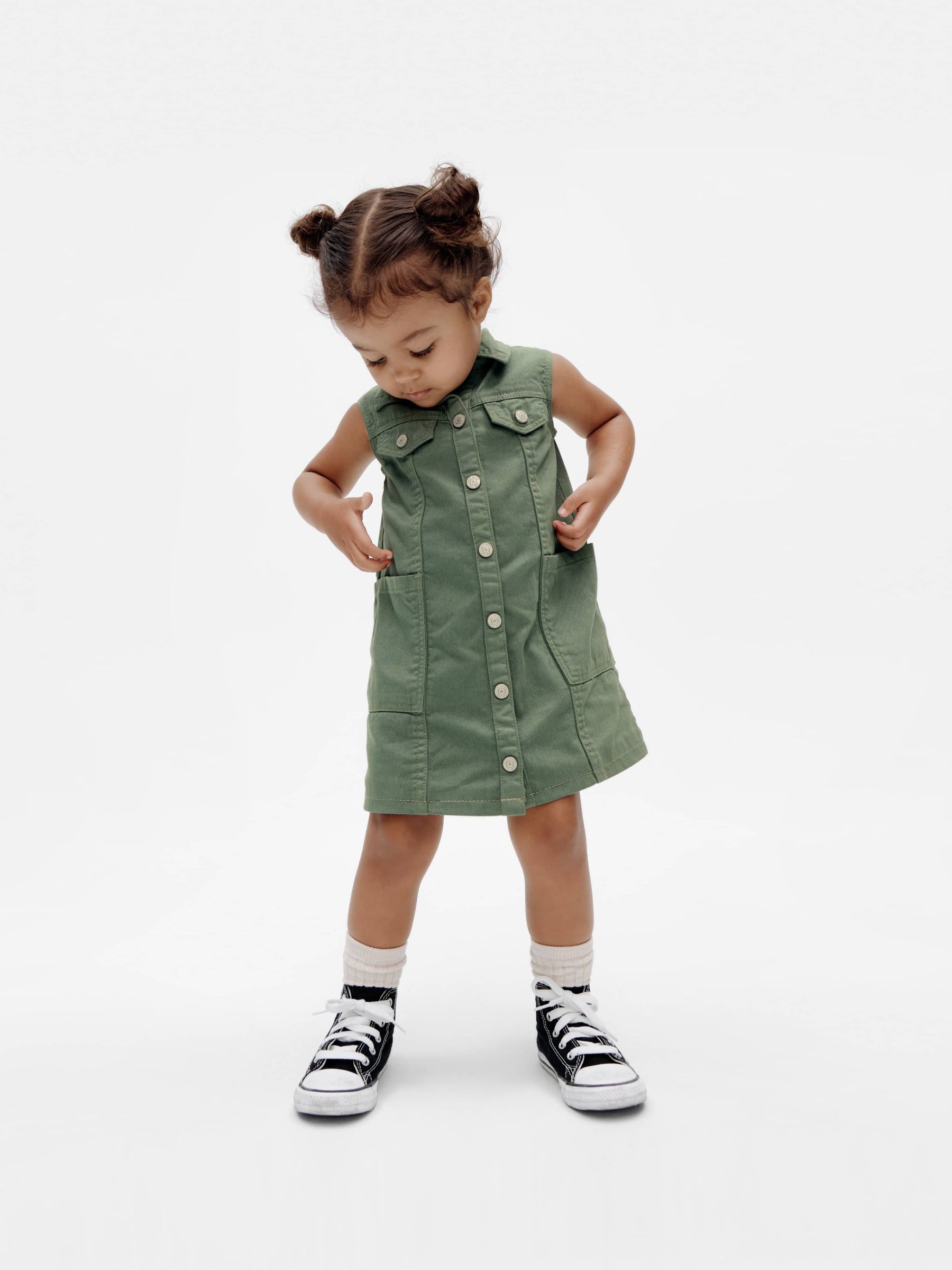 Green Denim Cargo Shirtdress (12mths-5yrs) - Image 1 of 1
