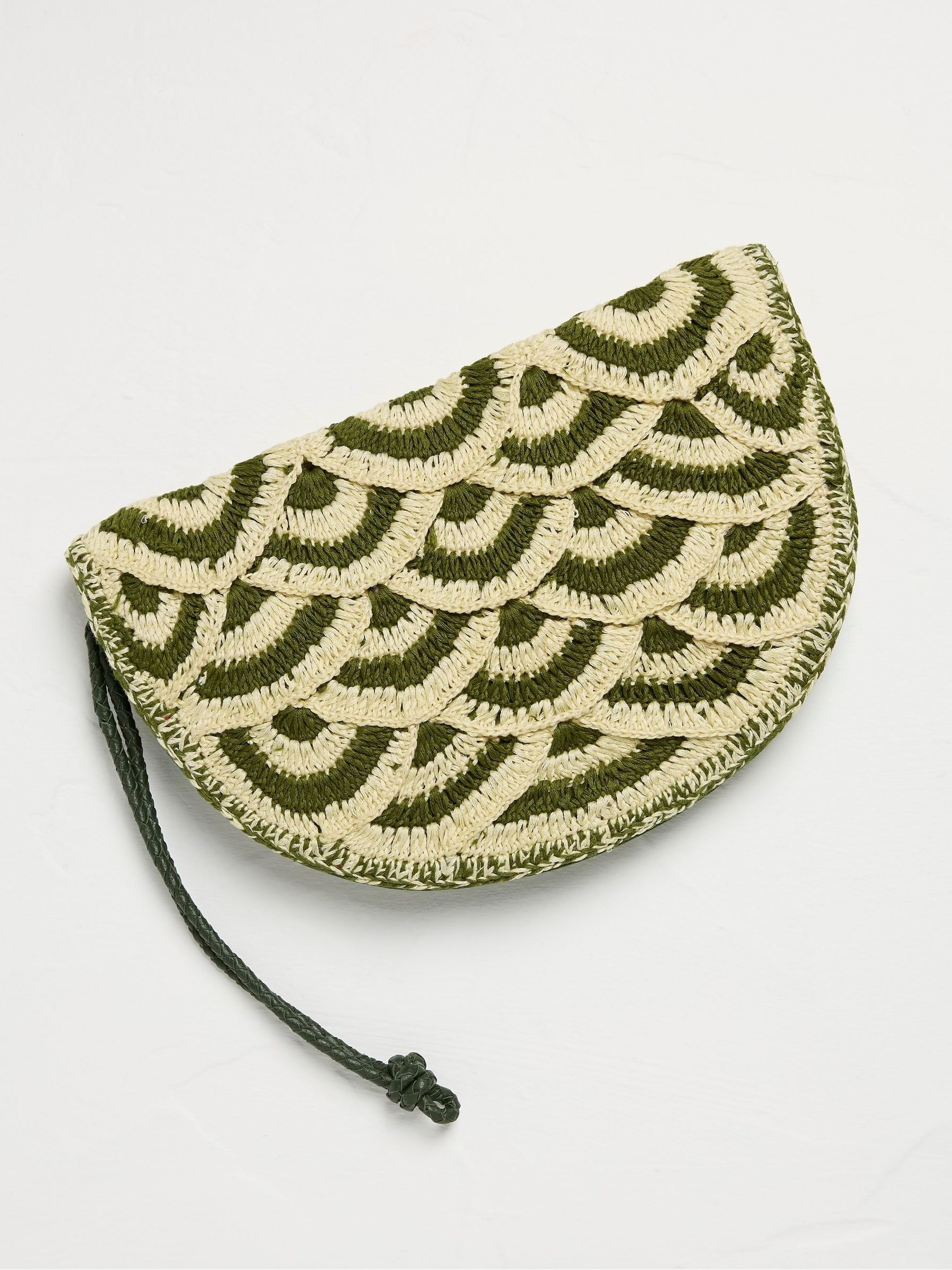 Green Scalloped Clutch Bag - Image 1 of 3