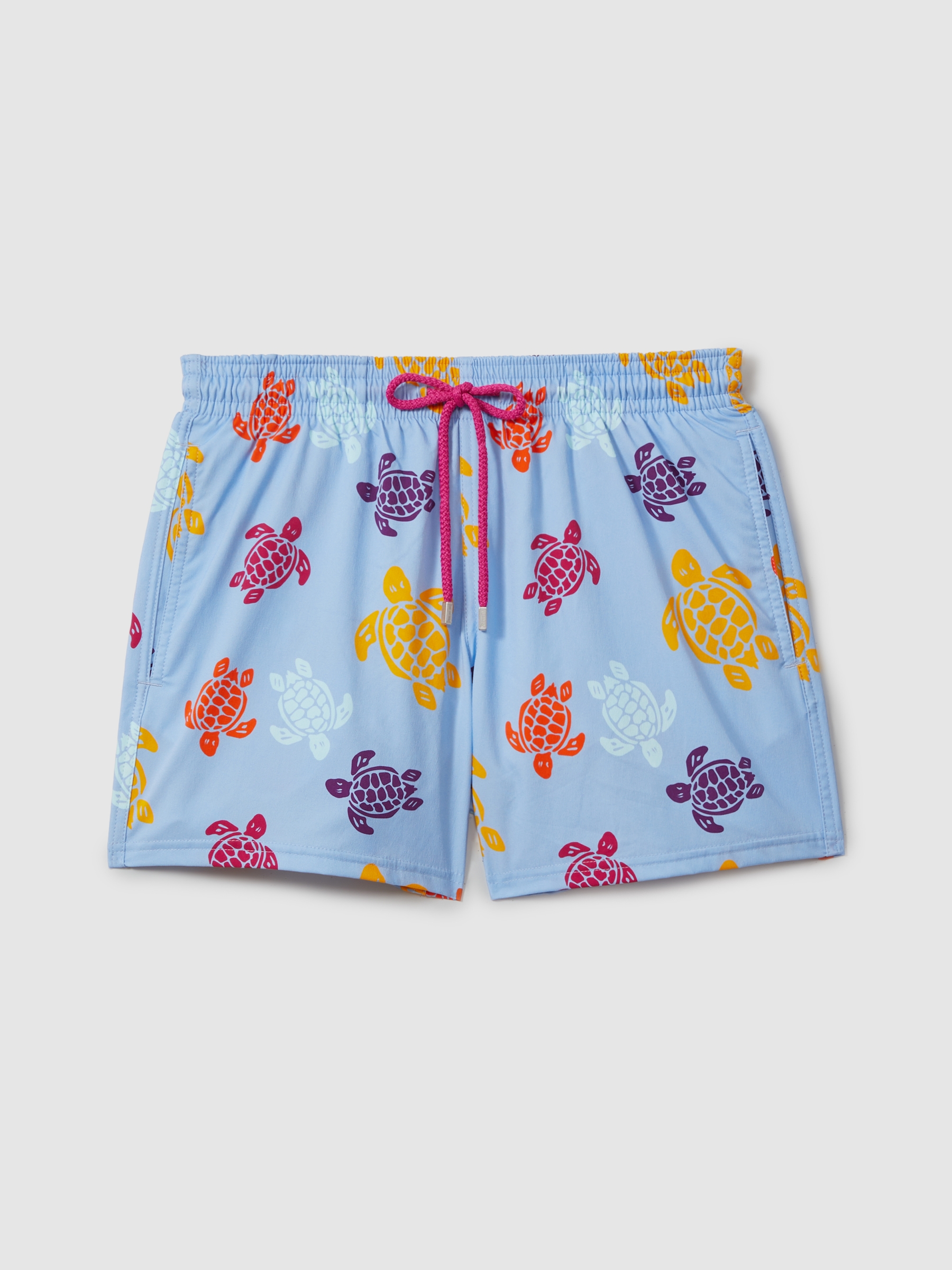 Vilebrequin Turtle Print Swim Shorts in Fleur De Lin Blue - Image 1 of 2