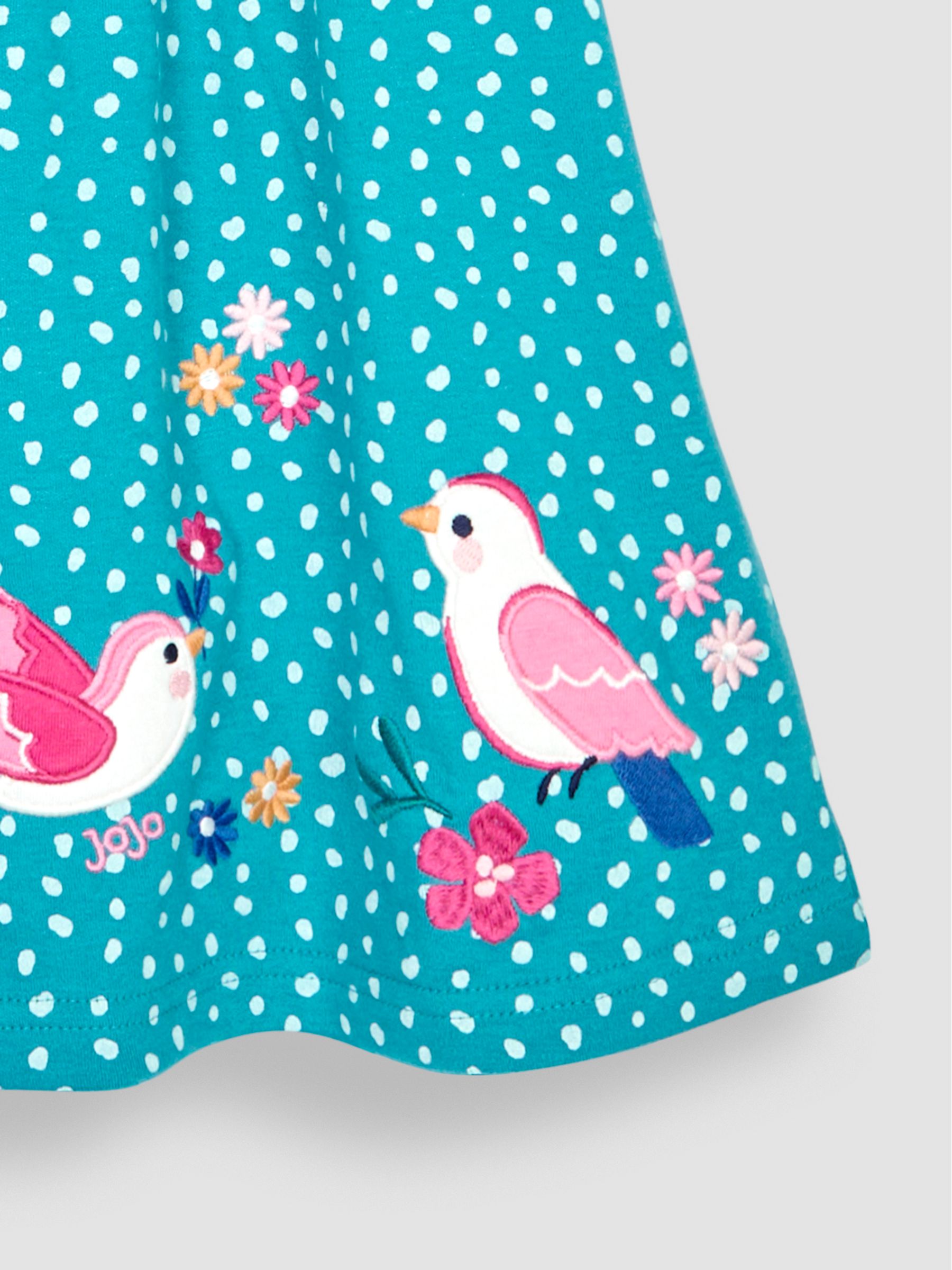 Green Bird Appliqué Button Front Dress - Image 4 of 4