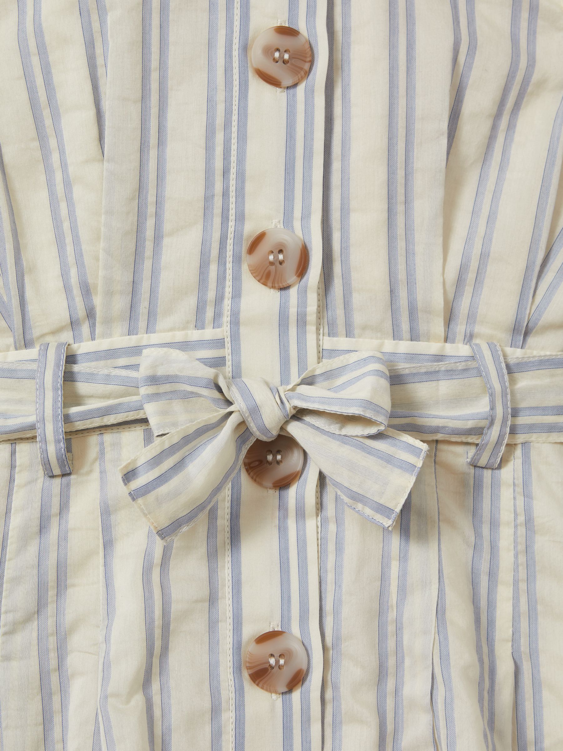 4-9 yrs Cotton-Silk Striped Dress in Blue - Image 5 of 5