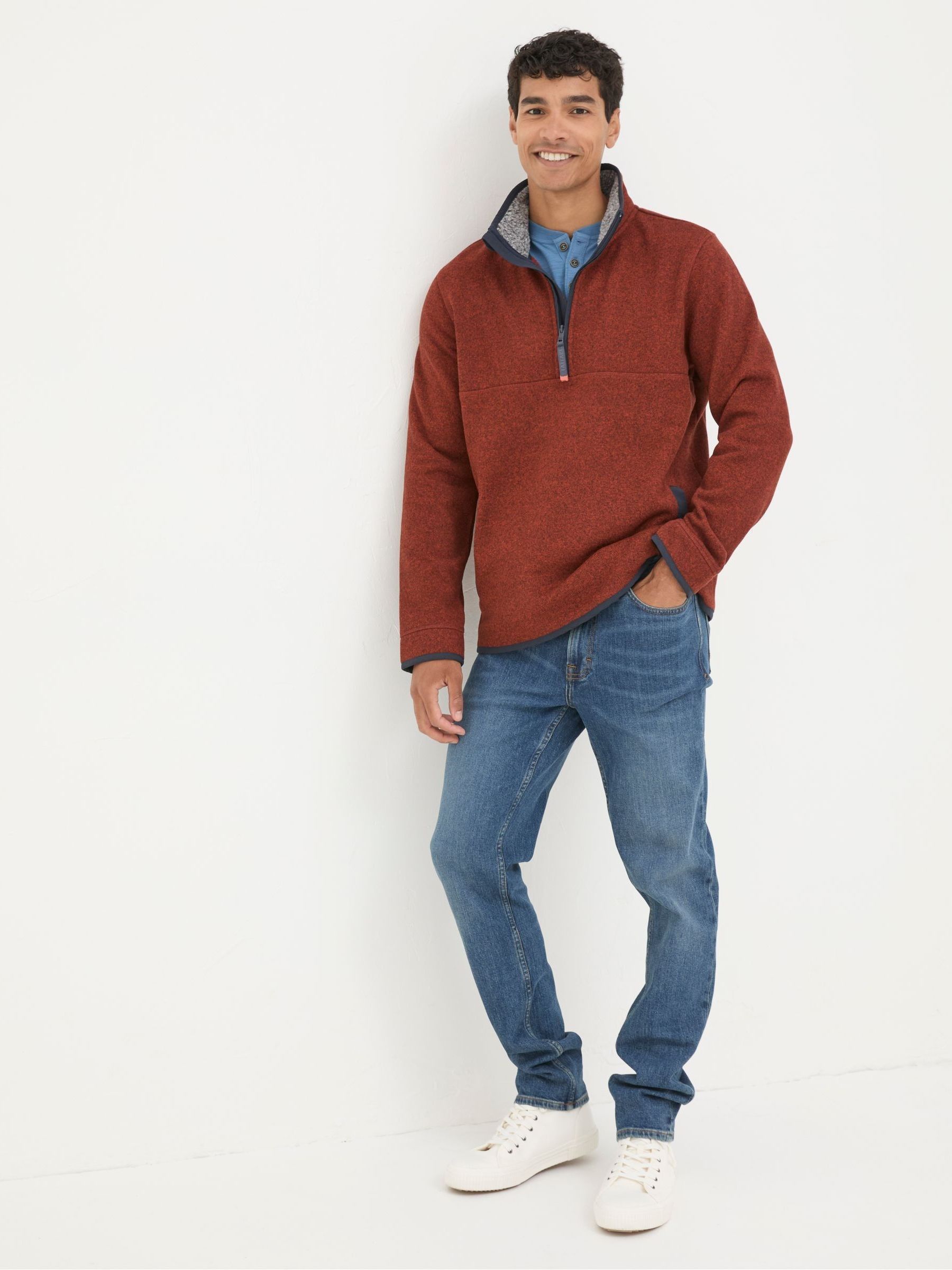 Haxby Burnt Orange Half Neck Sweatshirt - Image 5 of 7