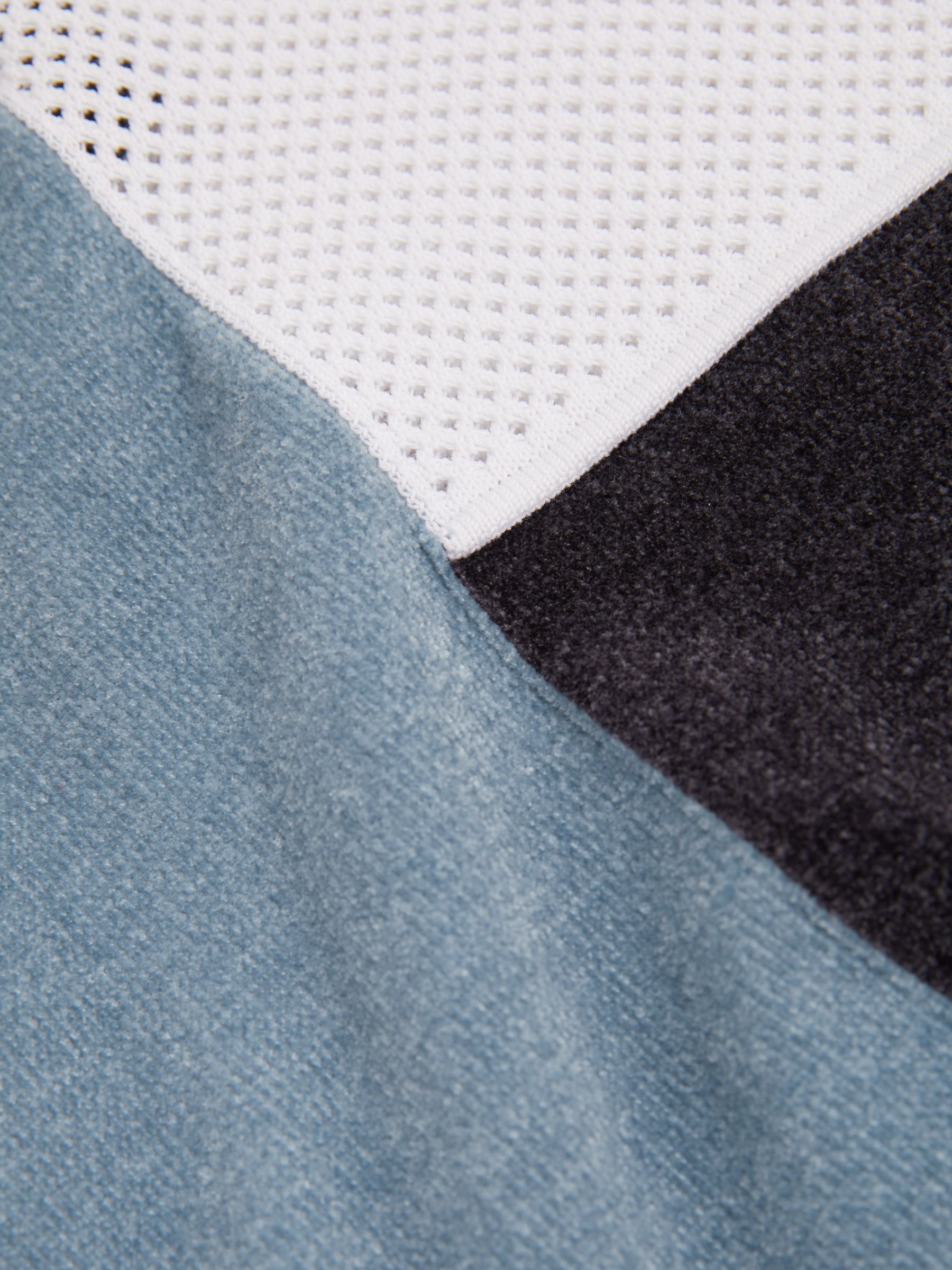 Hybrid Velour Half-Zip Polo Shirt in Steel Blue - Image 5 of 5