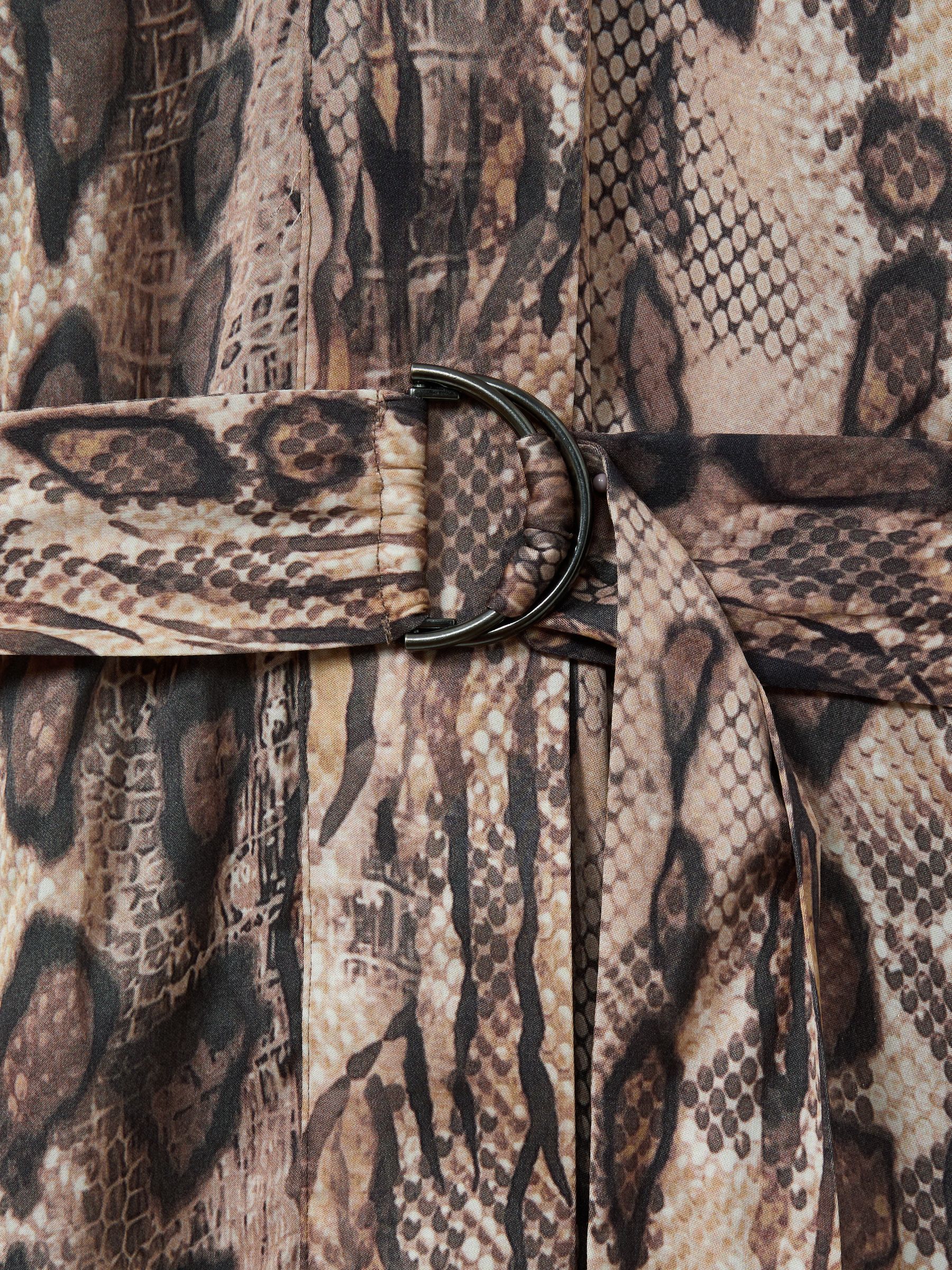 Snake Print Belted Midi Dress in Neutral - Image 5 of 5