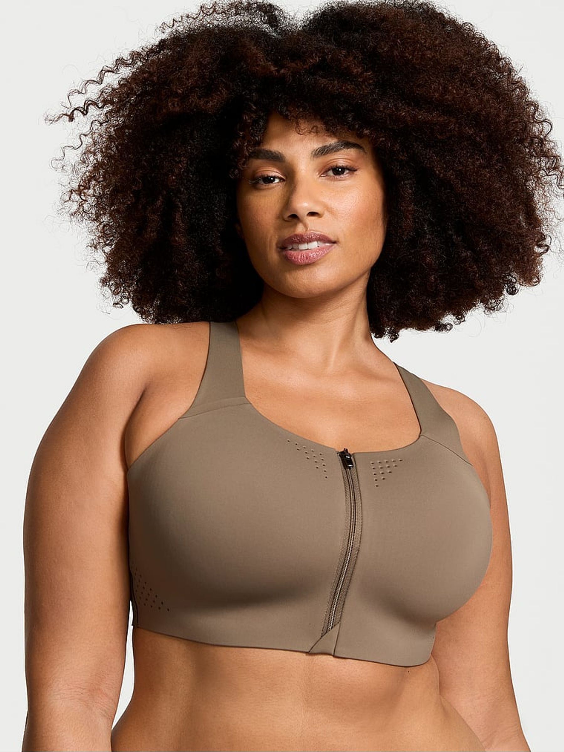 Terra Olive Green Front Close Featherweight Max High Support Sports Bra - Image 1 of 4