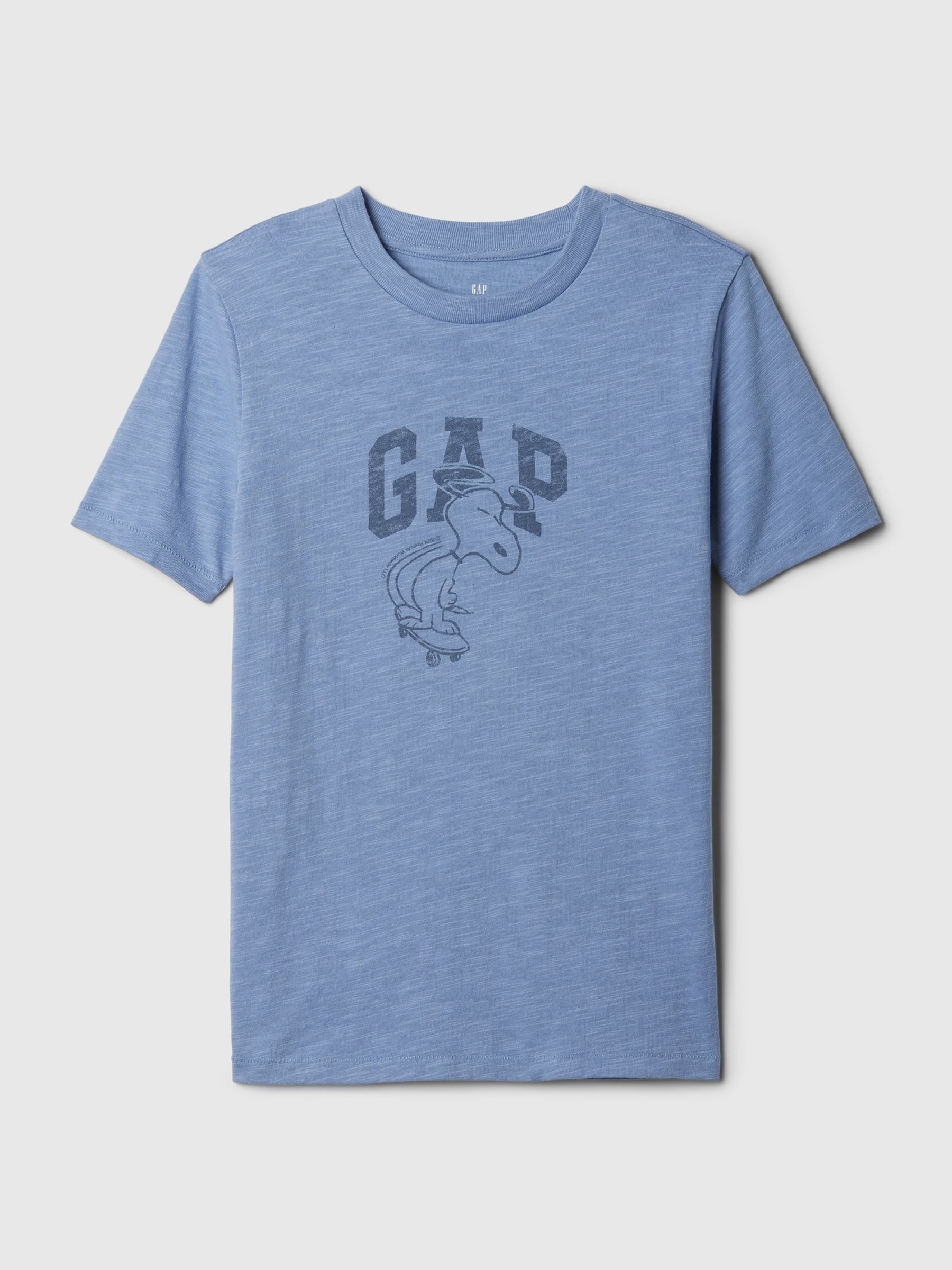 Blue Peanuts Snoopy Logo Short Sleeve Crew Neck T-Shirt (4-13yrs) - Image 1 of 1