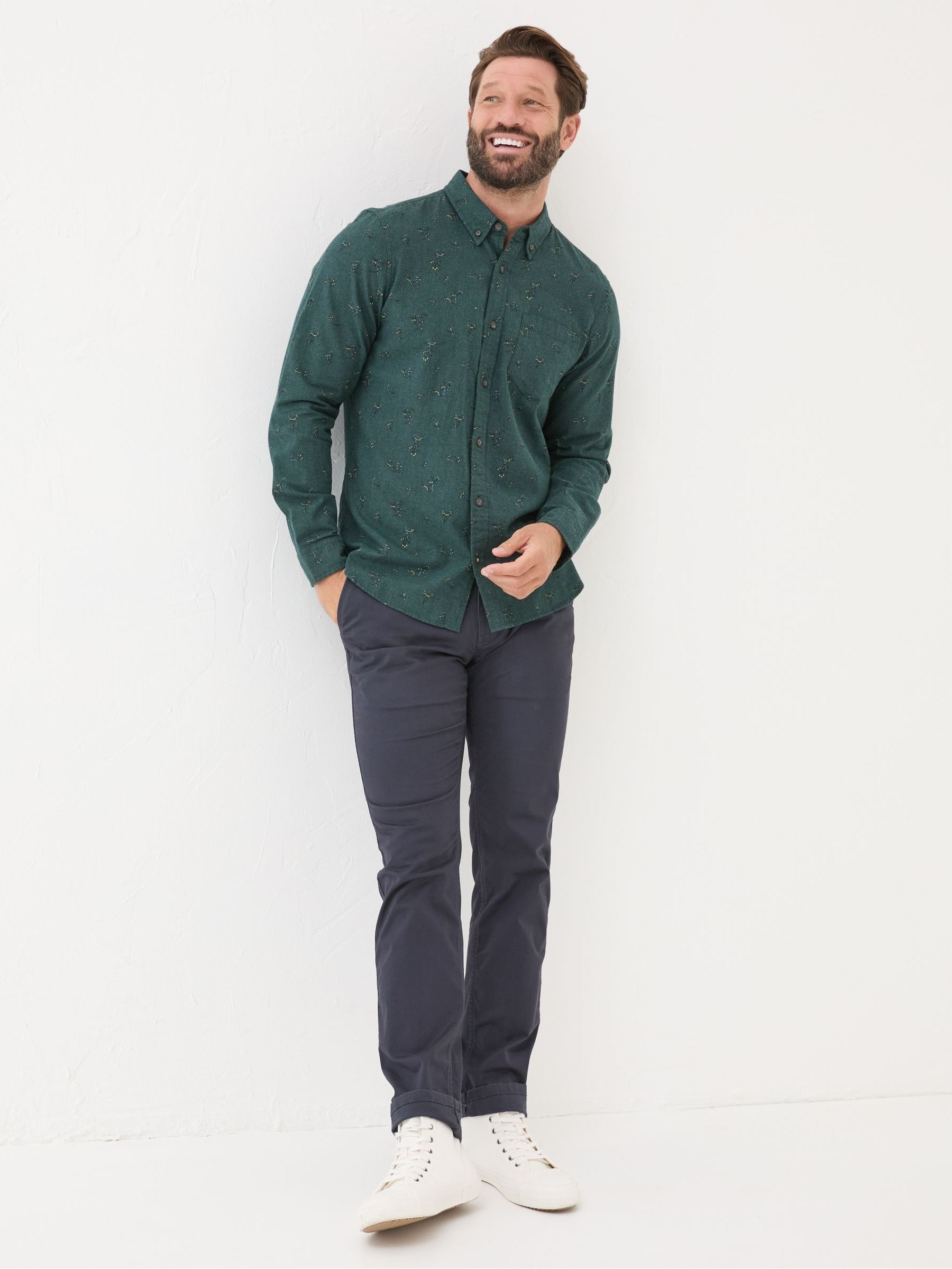 Teal Blue Burgess Floral Print Shirt - Image 3 of 5