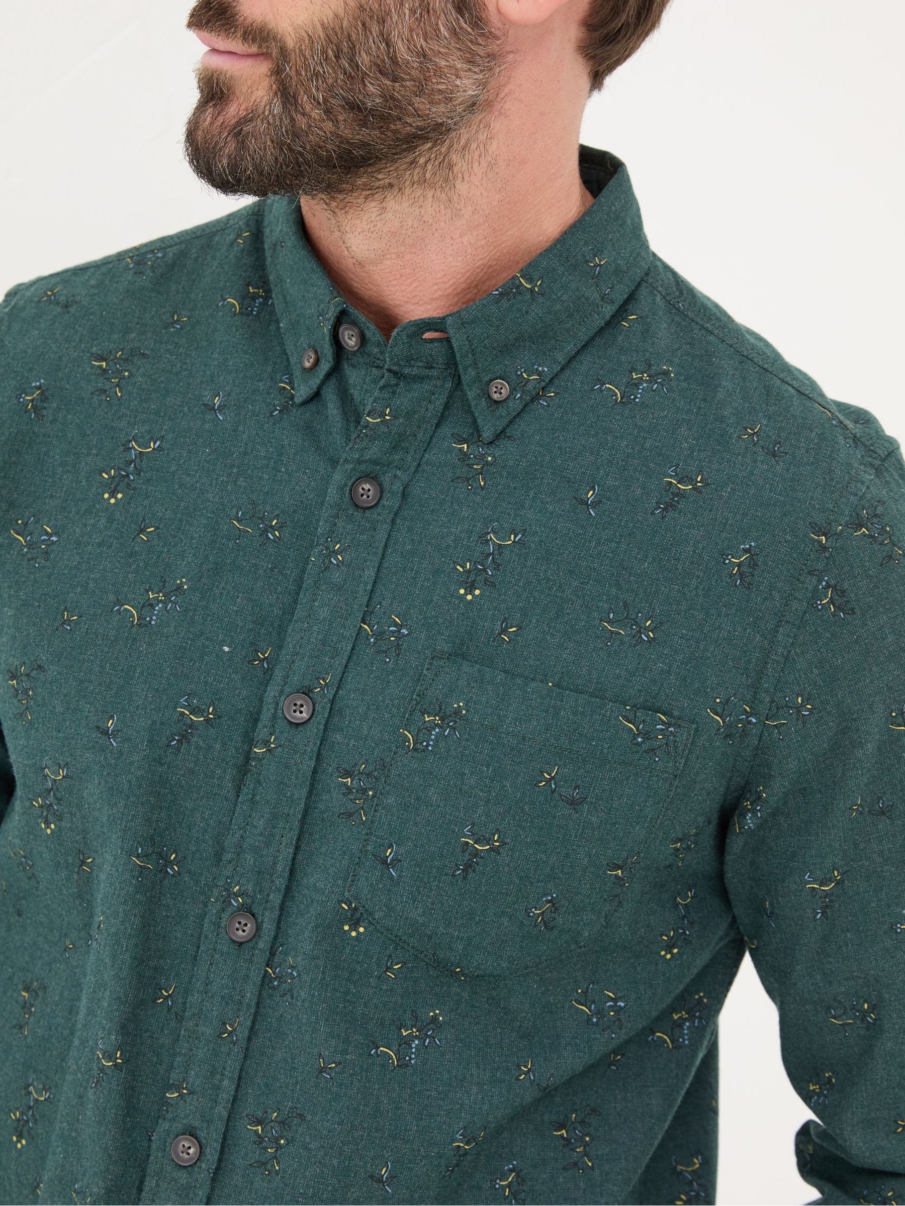 Teal Blue Burgess Floral Print Shirt - Image 4 of 5