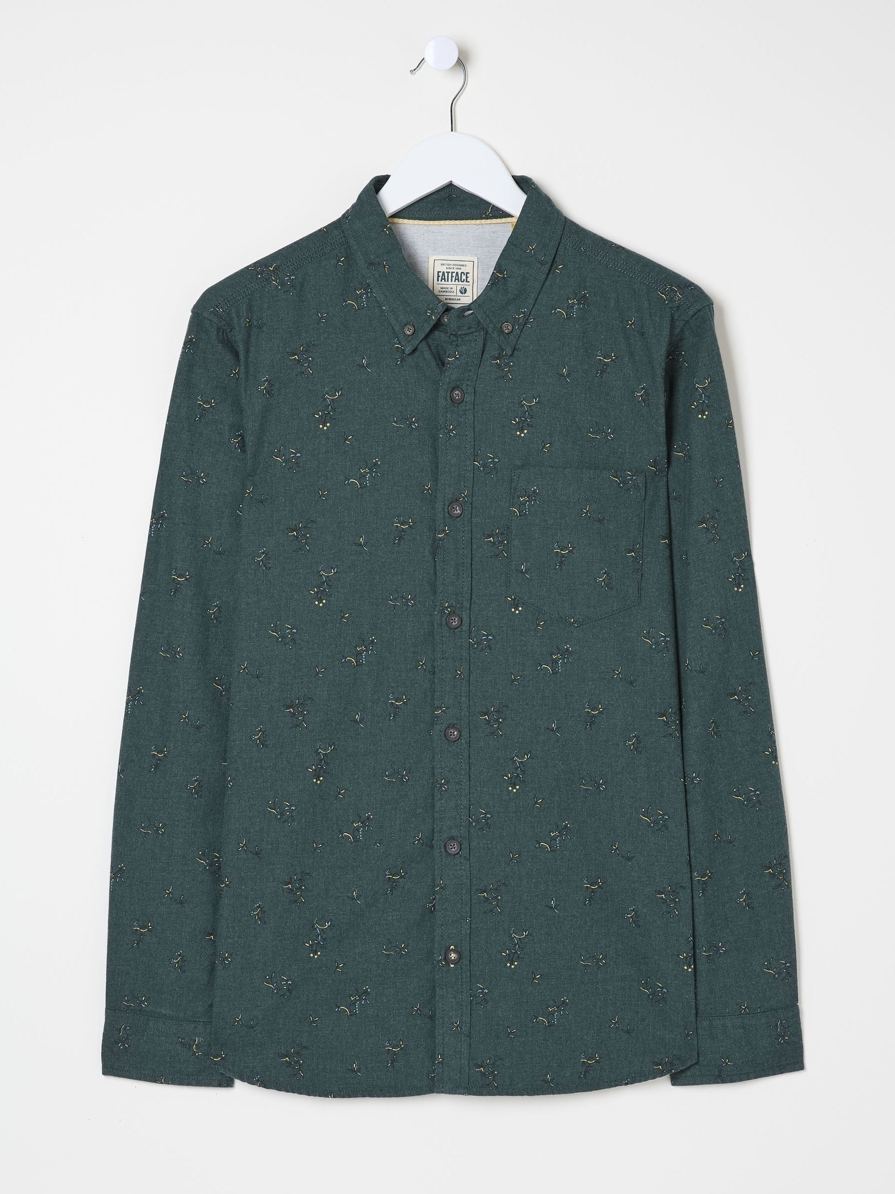 Teal Blue Burgess Floral Print Shirt - Image 5 of 5