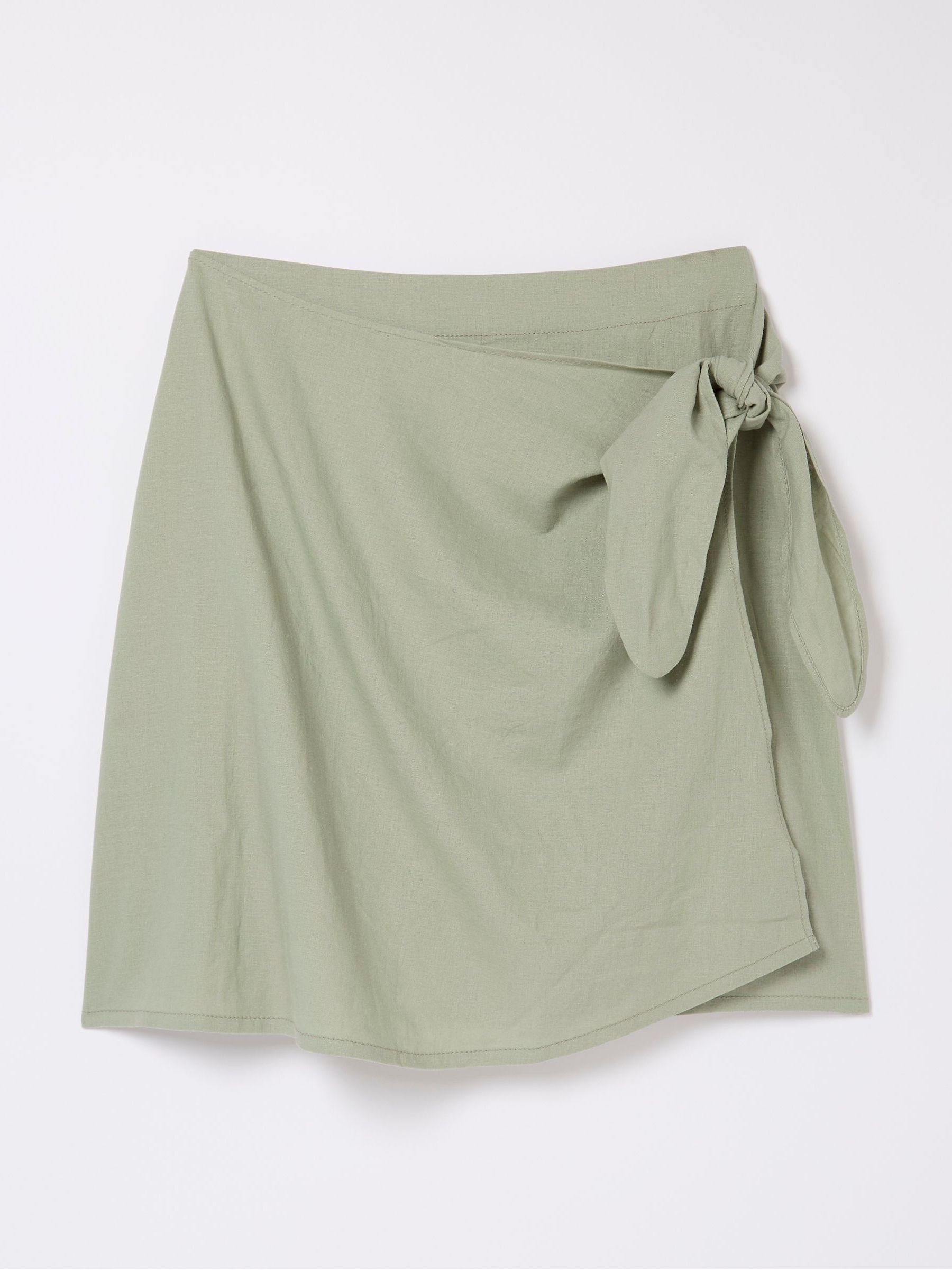 Mia Green Linen Blend Skirt - Image 10 of 10