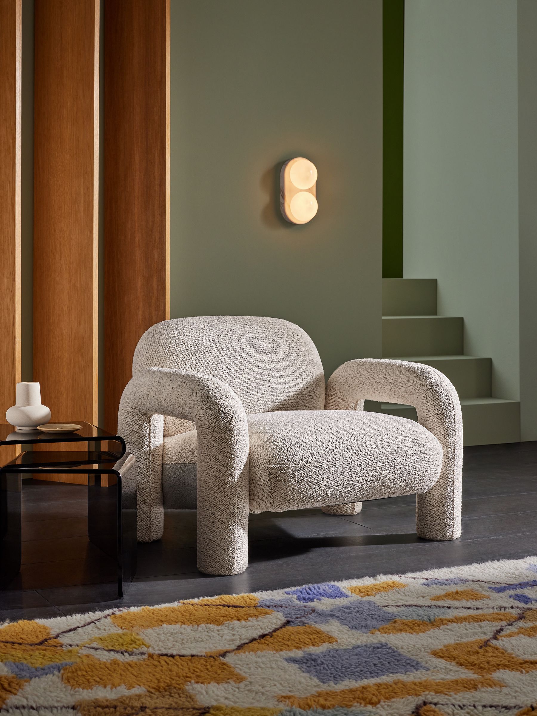 Bobo Accent Chair in Pax Boucle Off White - Image 1 of 5