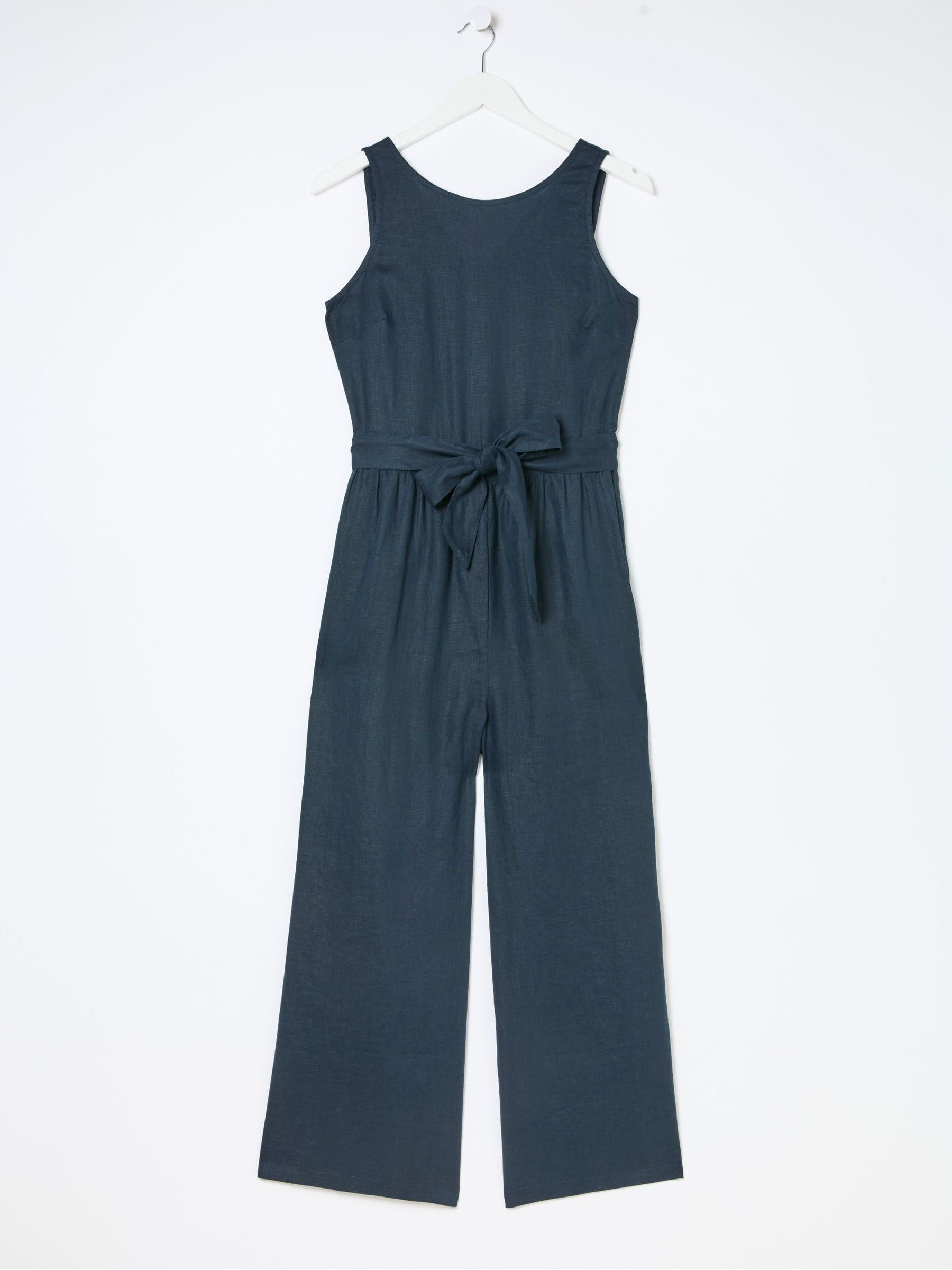 Liz Blue Linen Jumpsuit - Image 7 of 7