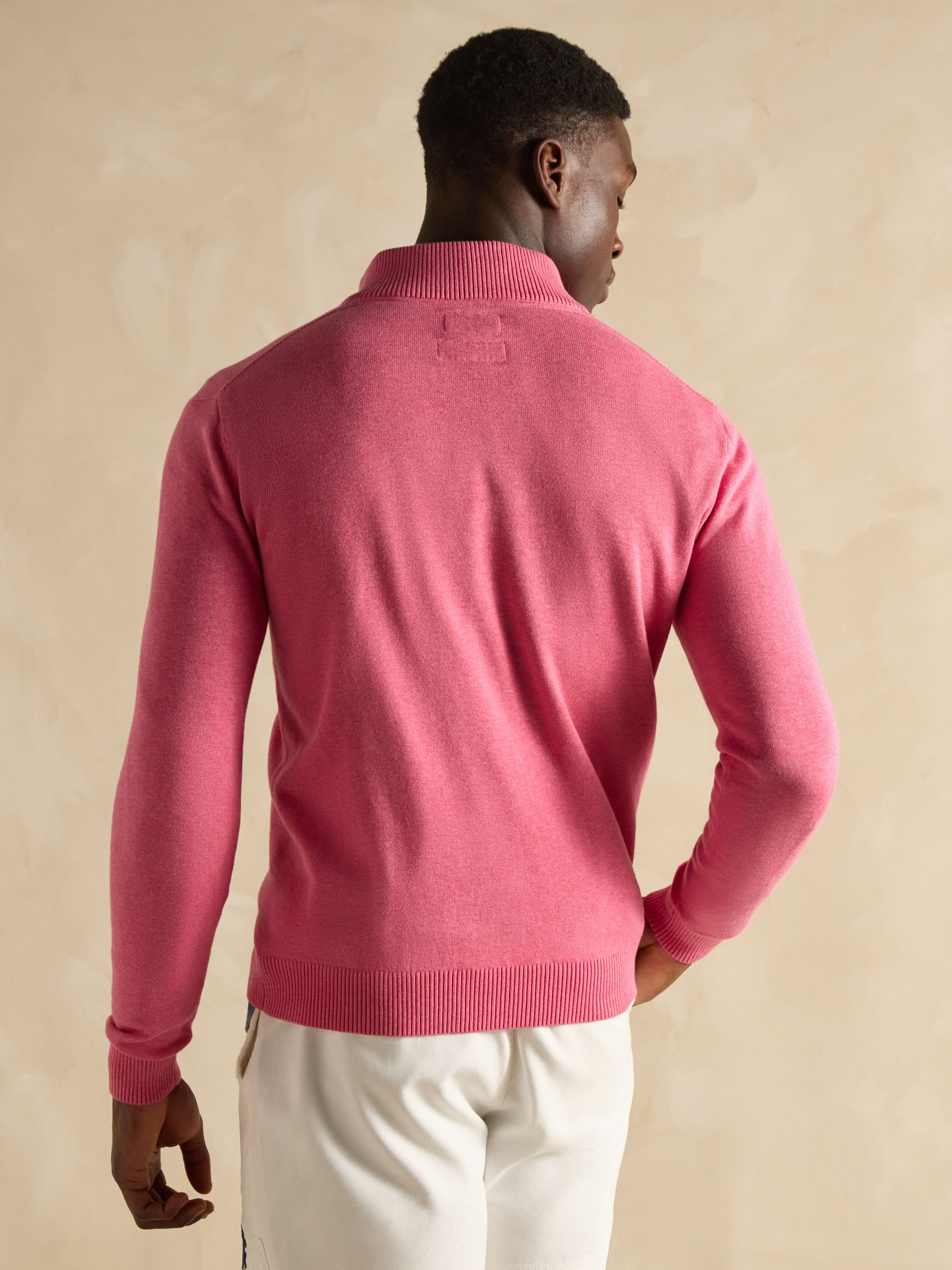 Hillside Rose Pink Quarter Zip Knitted Jumper - Image 2 of 6