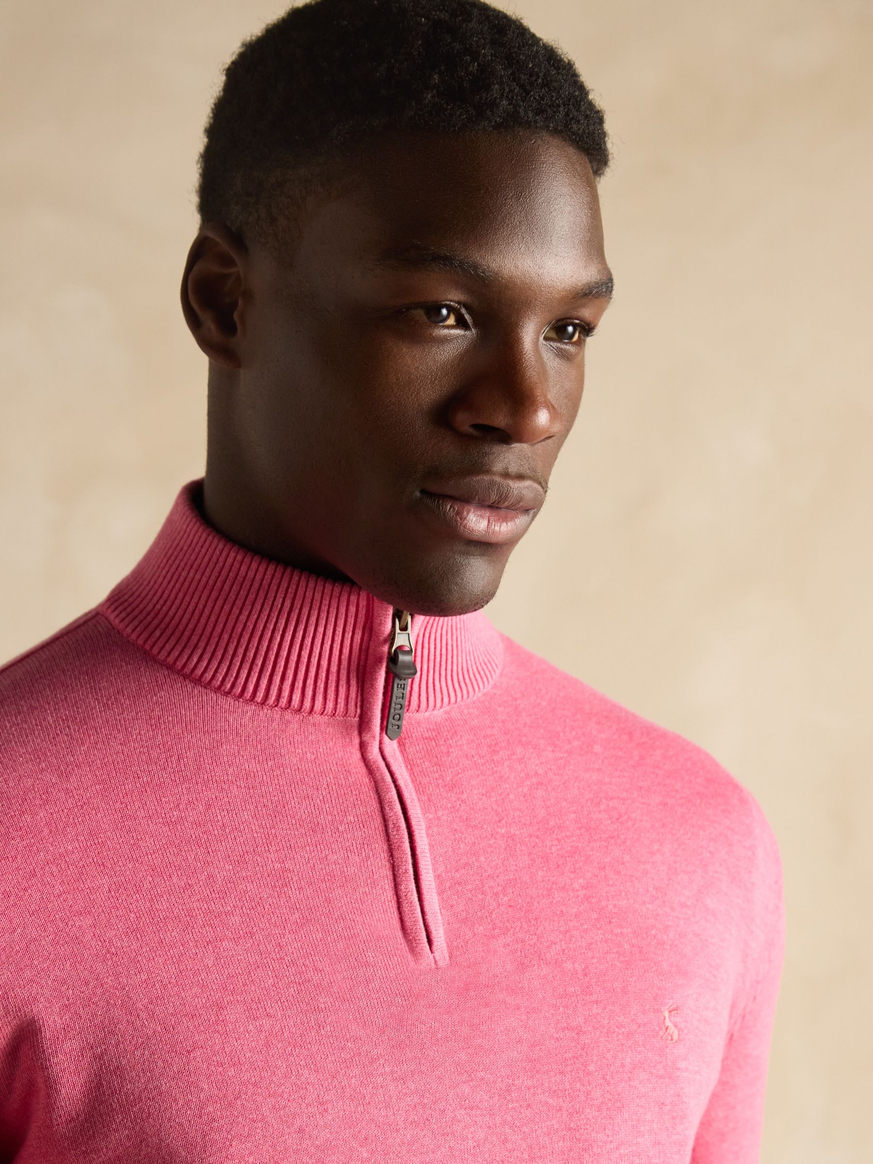 Hillside Rose Pink Quarter Zip Knitted Jumper - Image 3 of 6