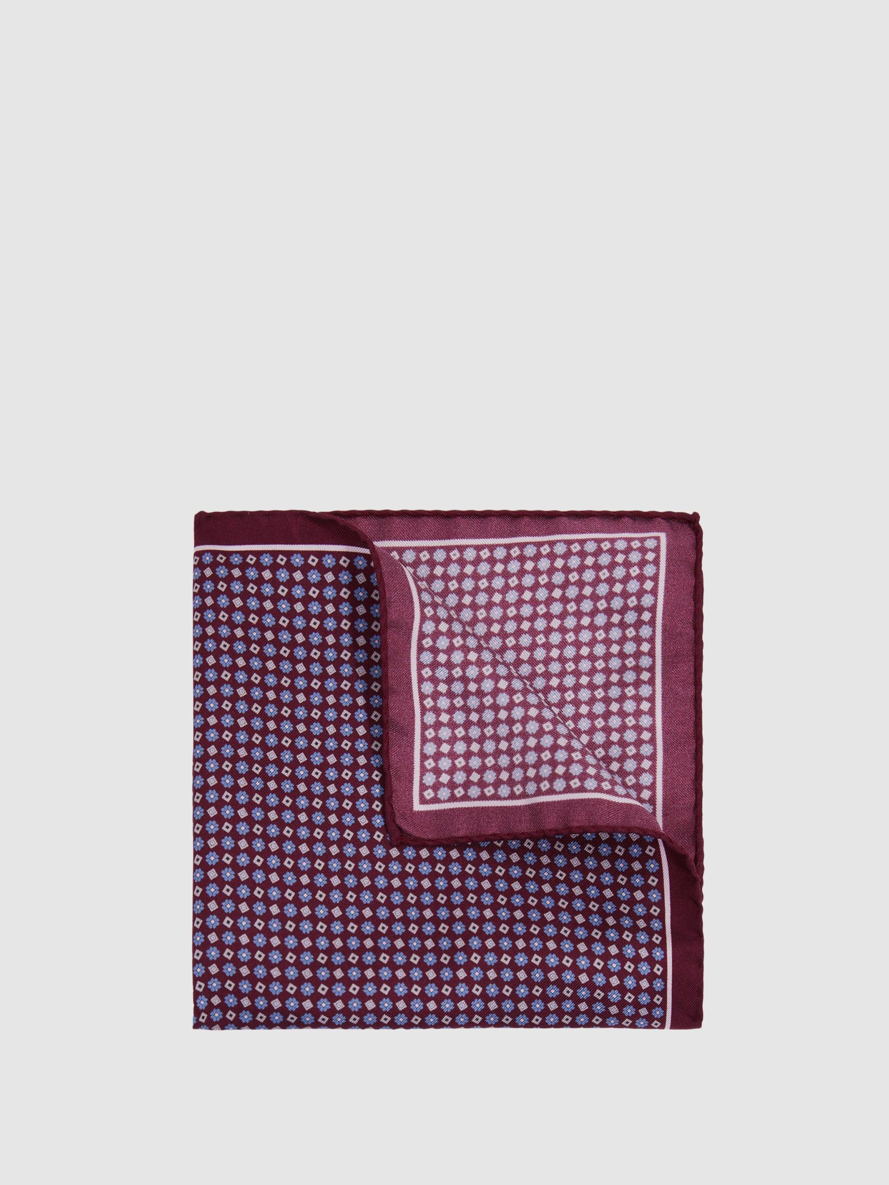 Silk Pocket Square in Bordeaux - Image 1 of 5