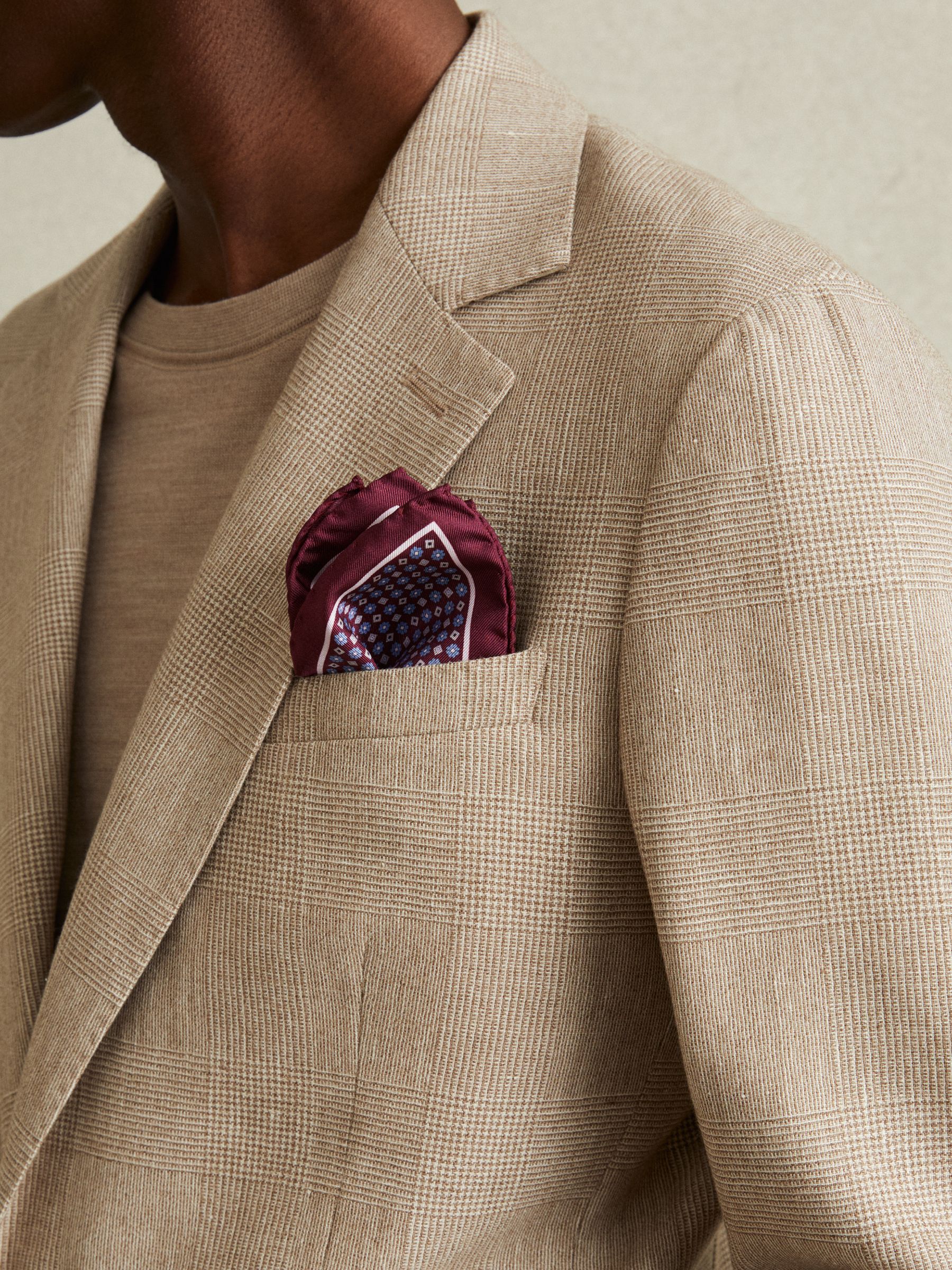 Silk Pocket Square in Bordeaux - Image 2 of 5
