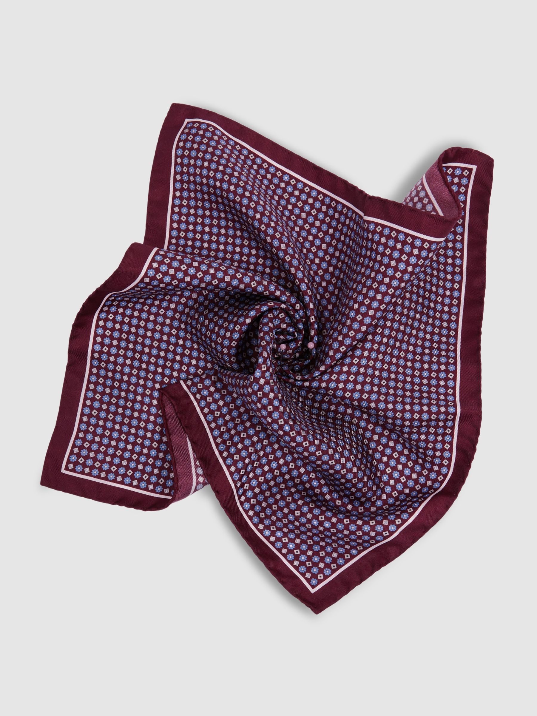 Silk Pocket Square in Bordeaux - Image 3 of 5