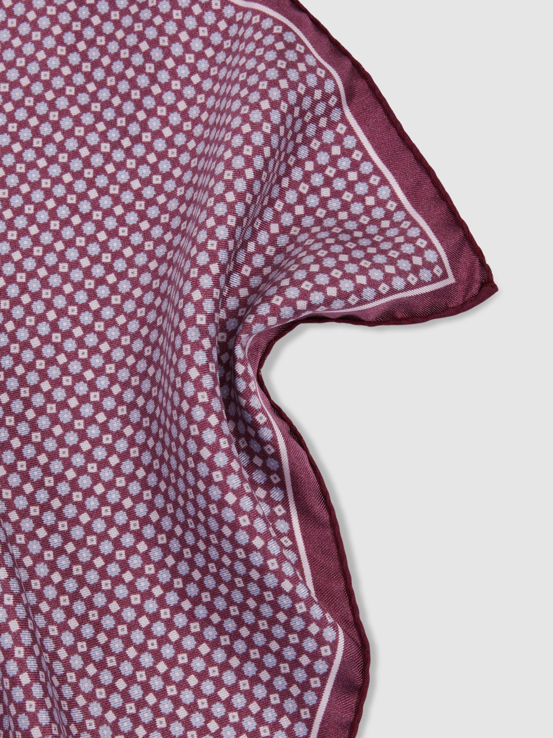 Silk Pocket Square in Bordeaux - Image 4 of 5