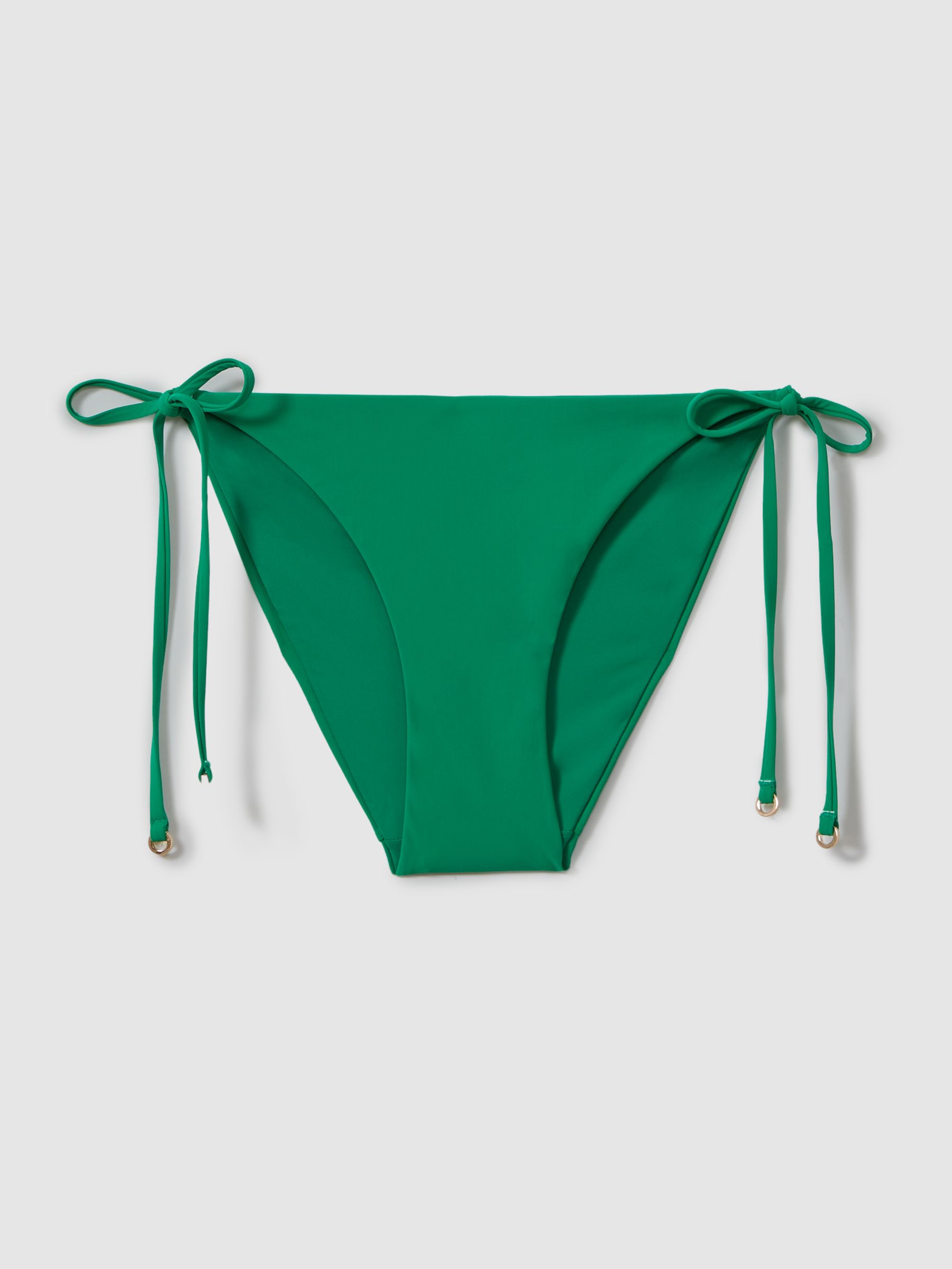 Side Tie Bikini Bottoms in Green - Image 2 of 4