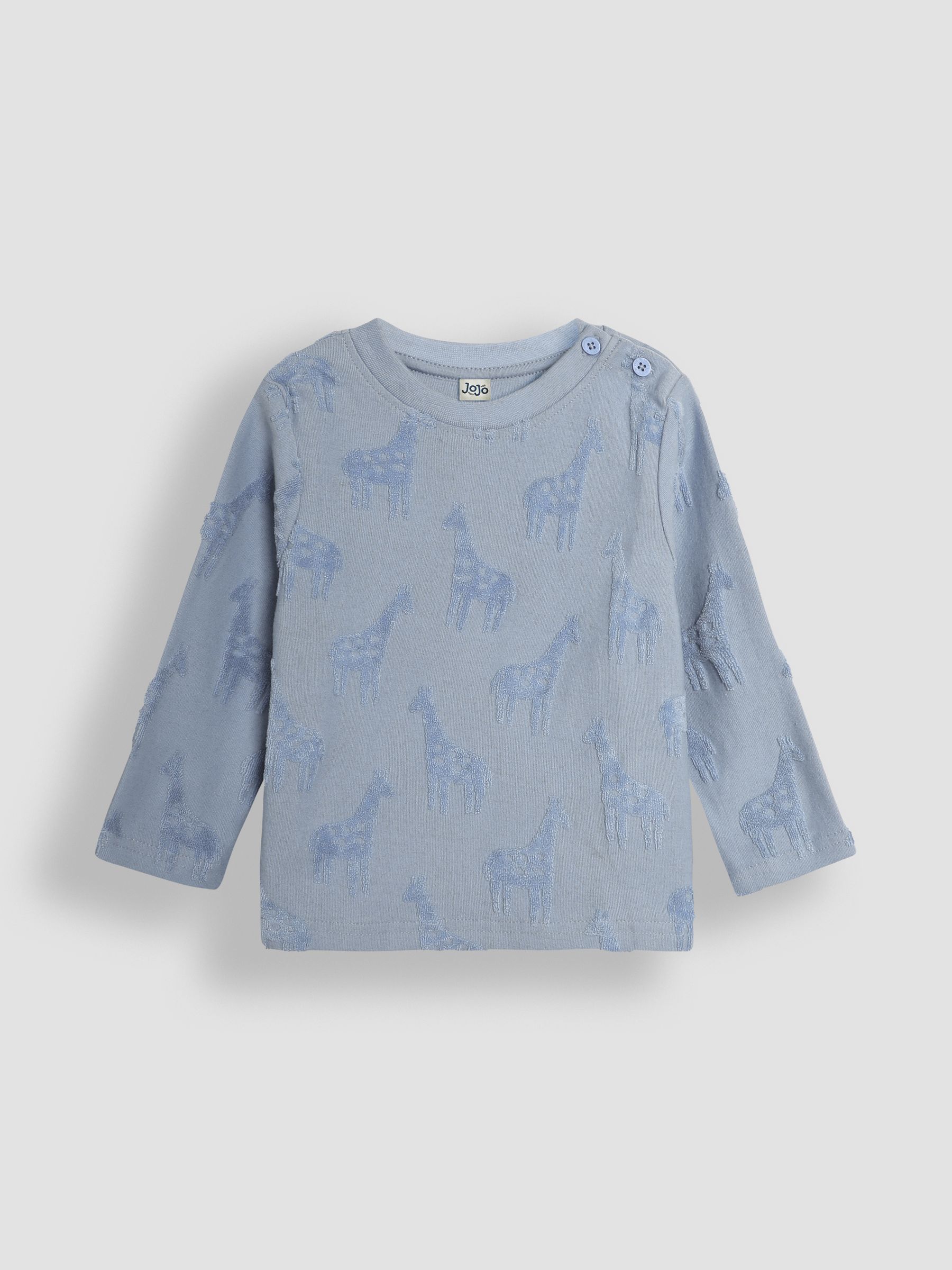 Blue Giraffe Textured Cotton Top - Image 1 of 3