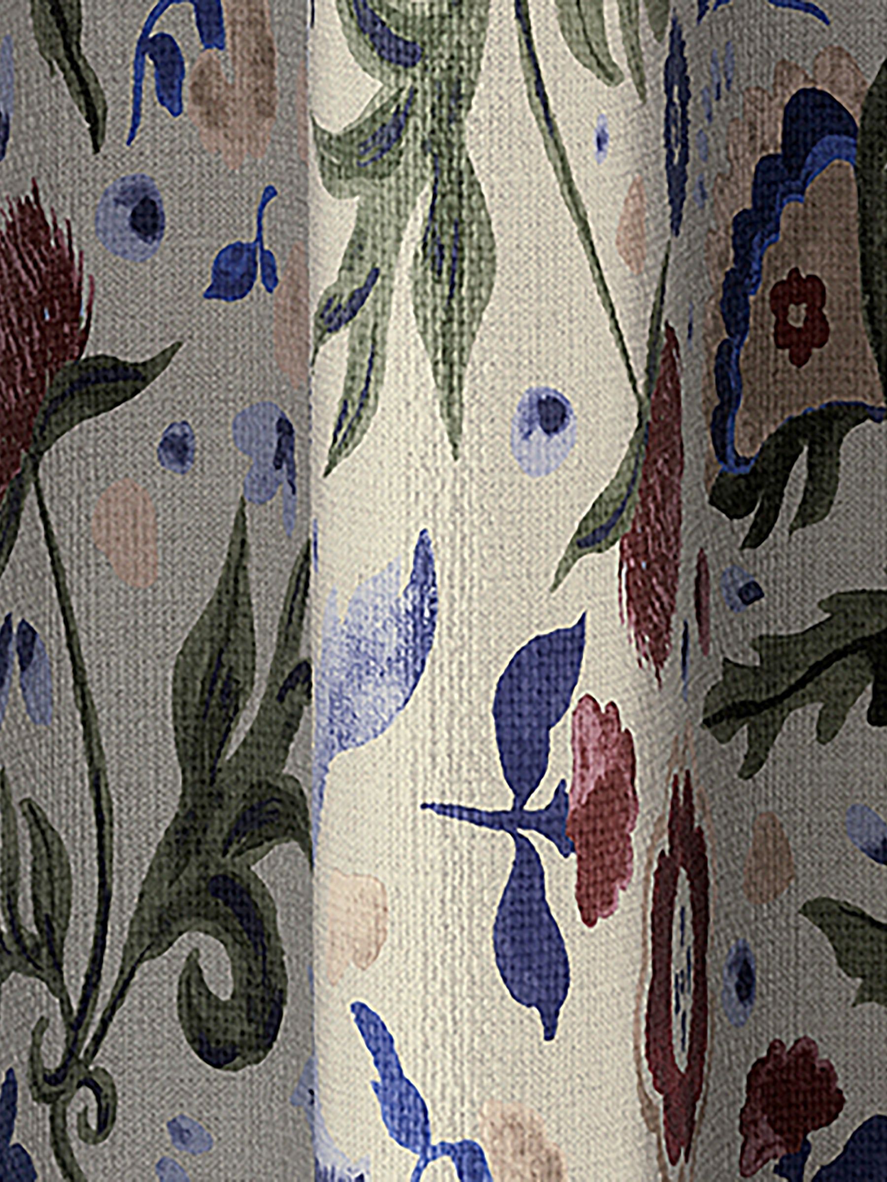 Festival Flowers Set of 2 Cream Multi Blackout Eyelet Curtains - Image 4 of 4