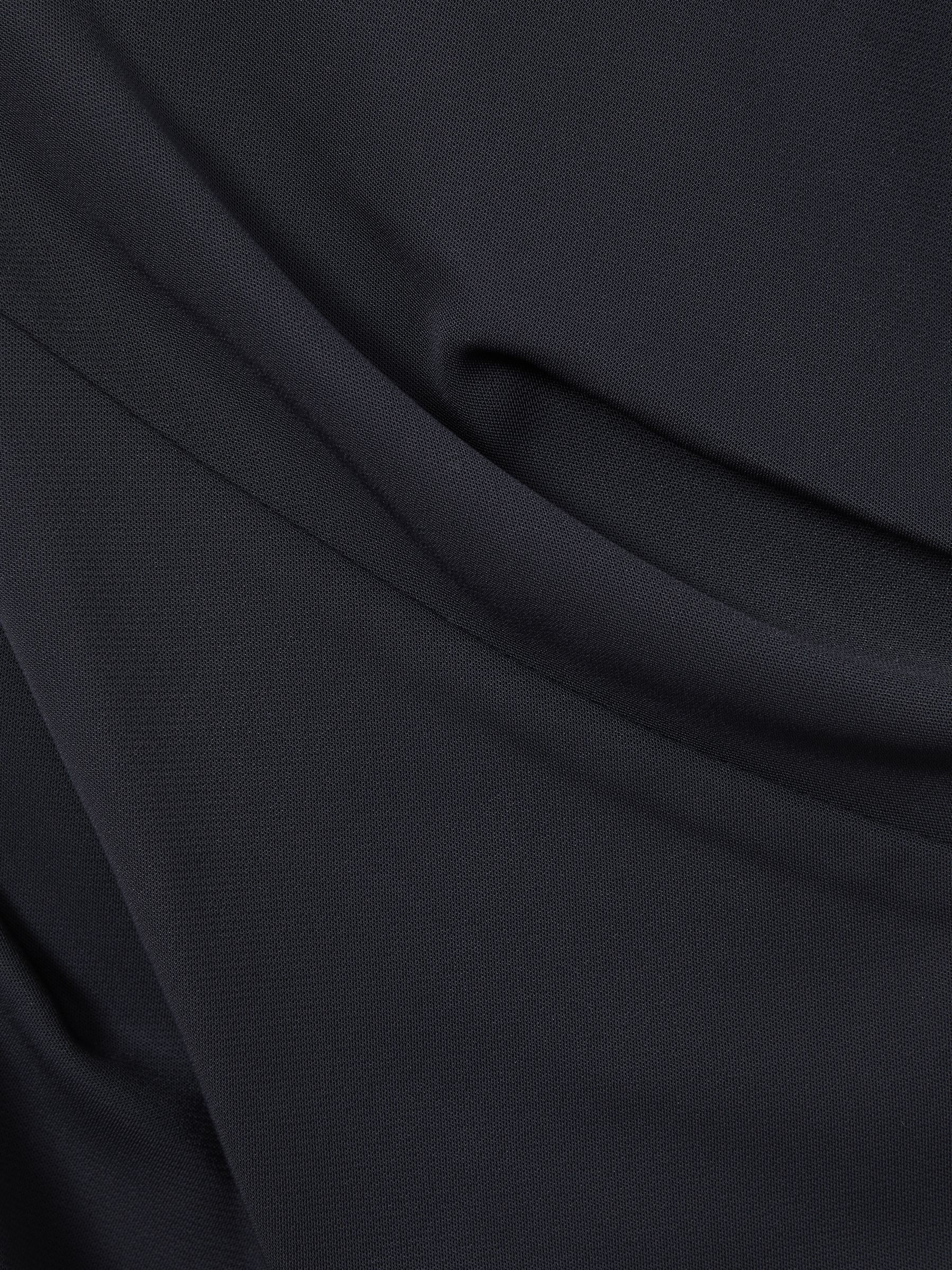 Bodycon Ruched Midi Dress in Navy - Image 6 of 6