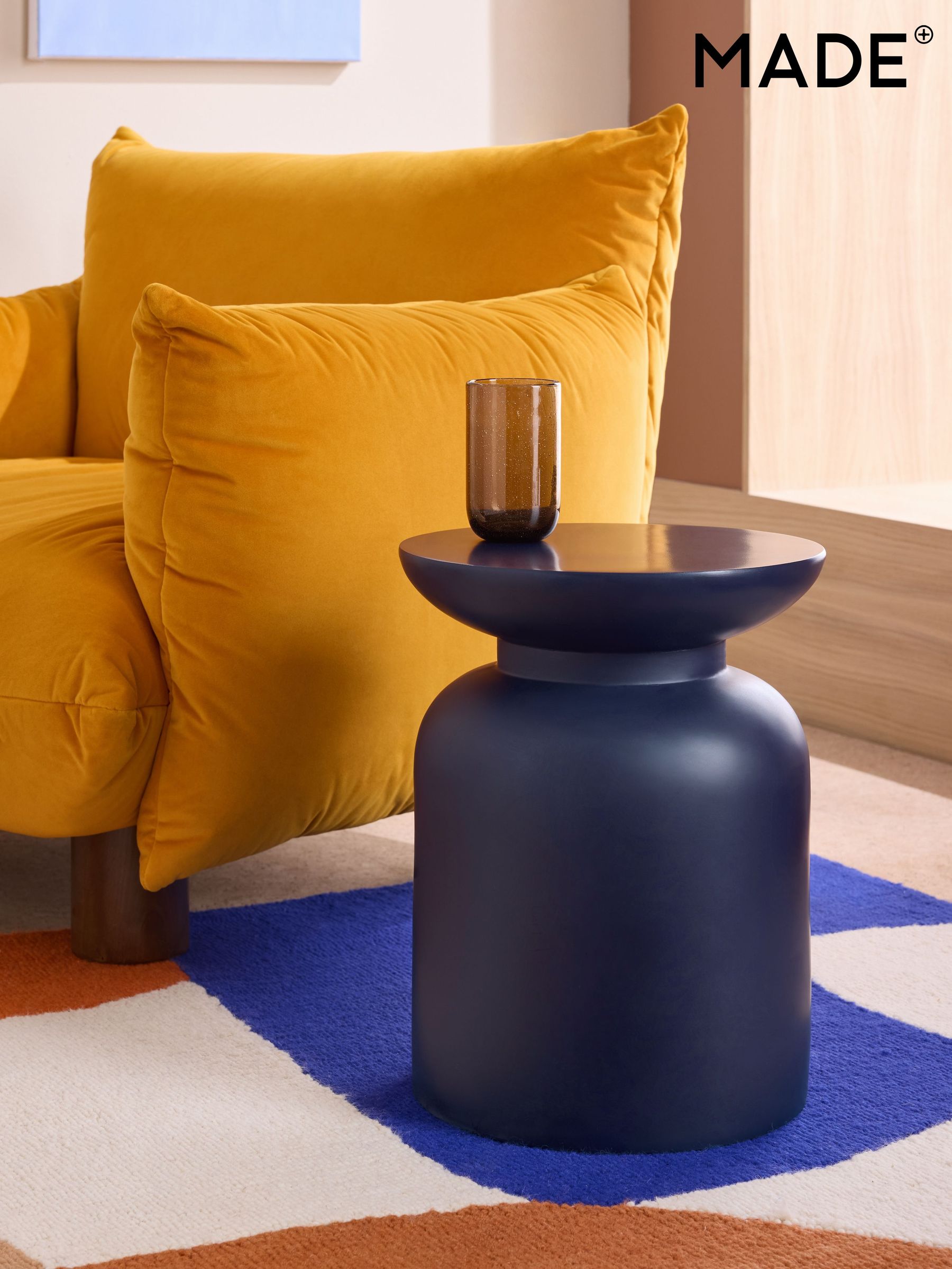 Claydon Side Table in Dark Blue - Image 4 of 10