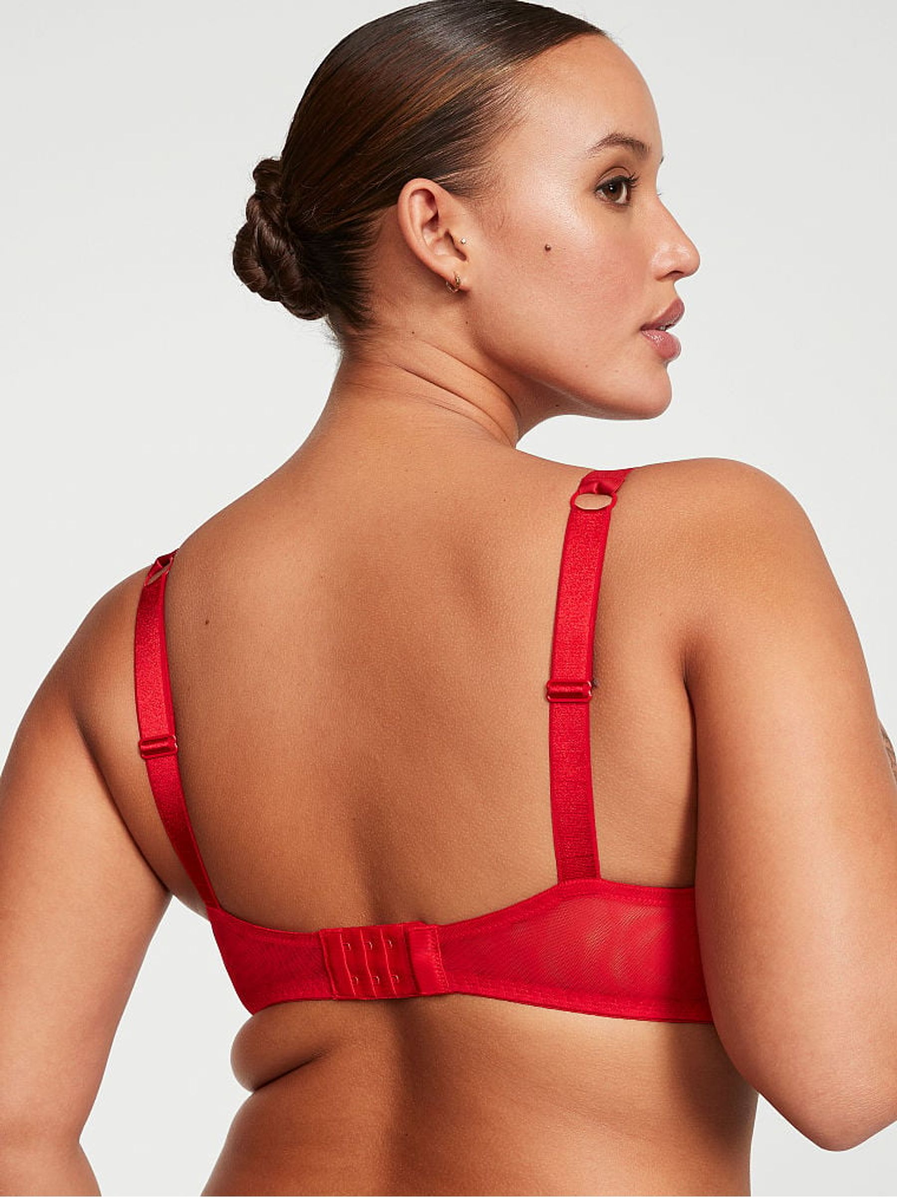 Cherry Red Shine Strap Push Up Bra - Image 2 of 4
