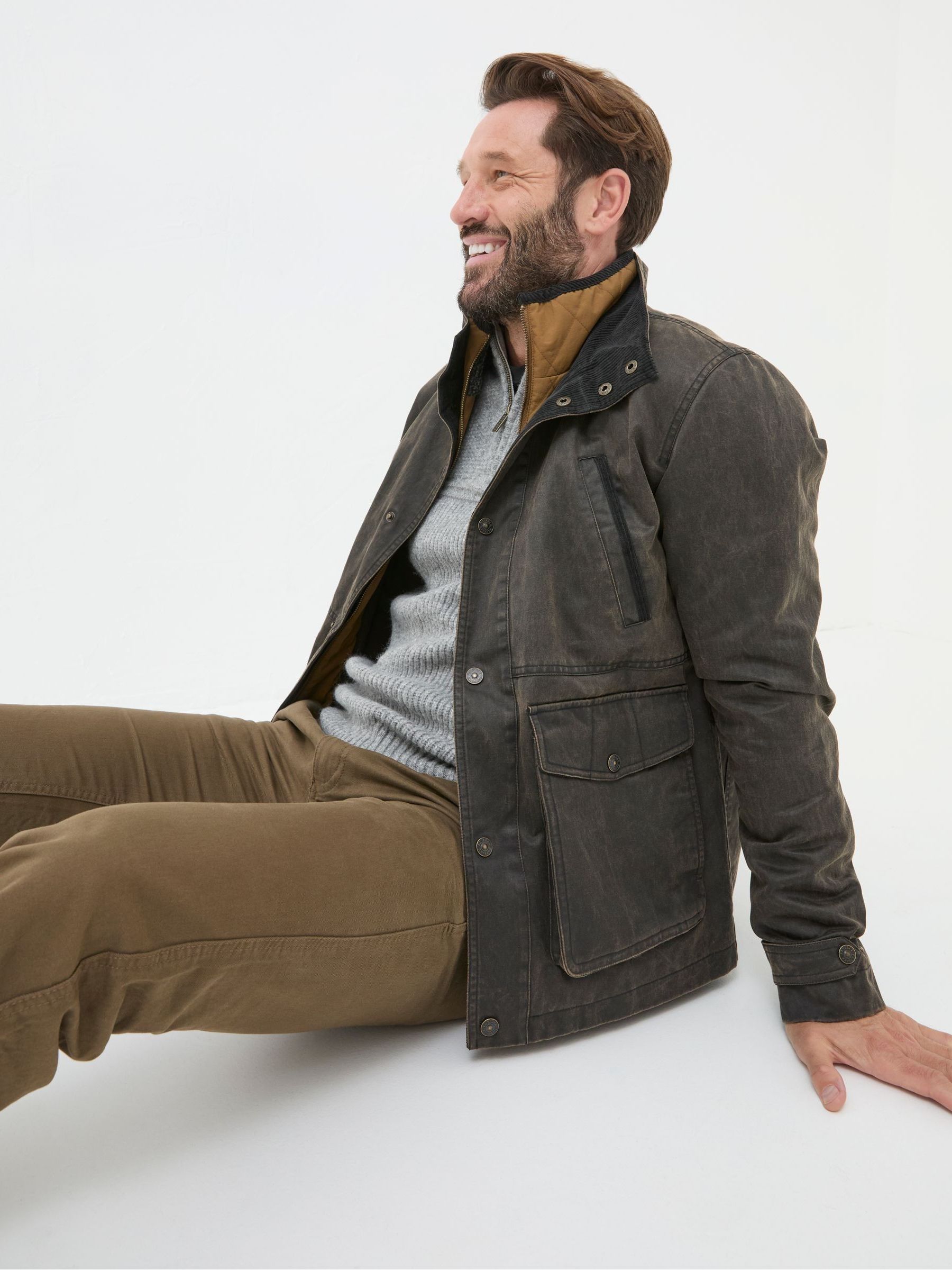 Broadsands Brown Funnel Neck Jacket - Image 3 of 6