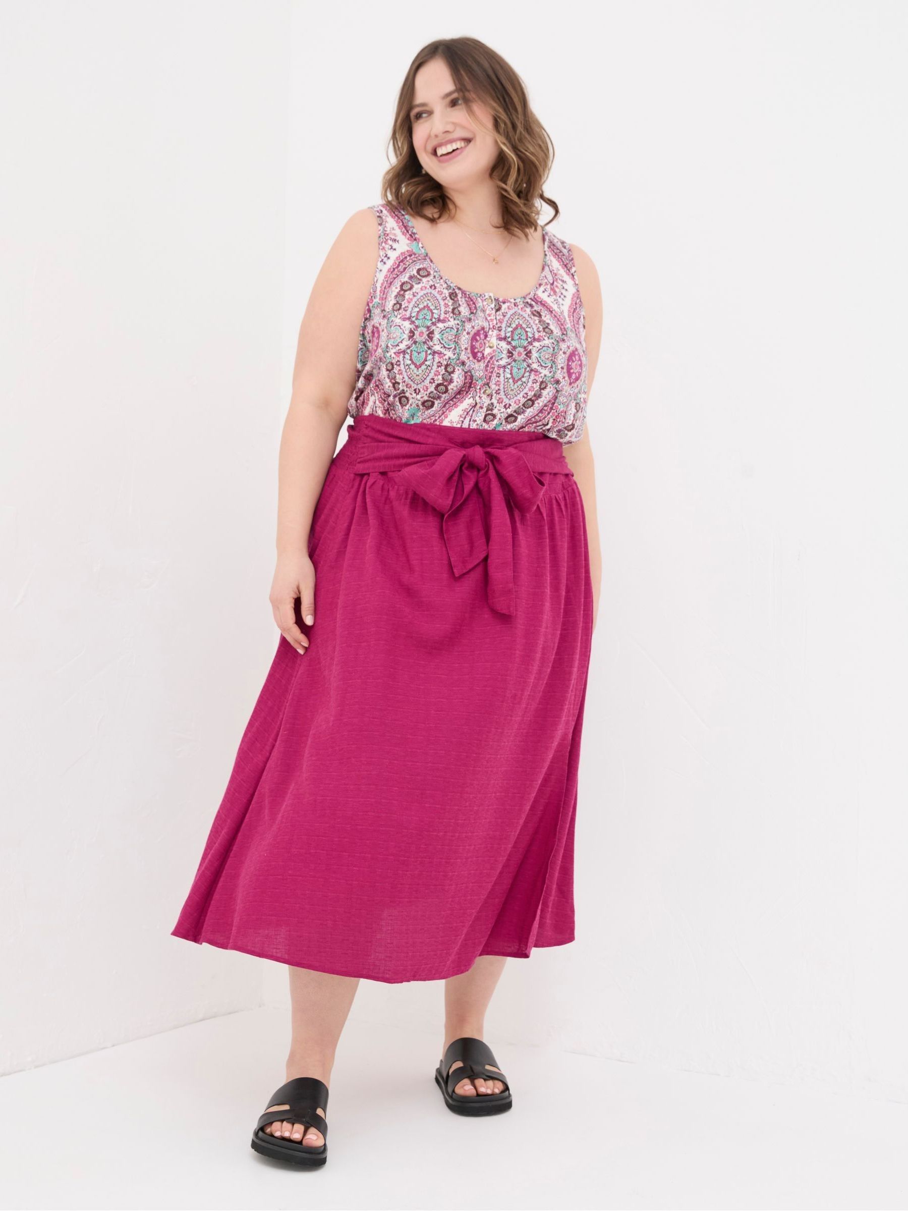 Sascha Purple Midi Skirt With Linen - Image 3 of 6