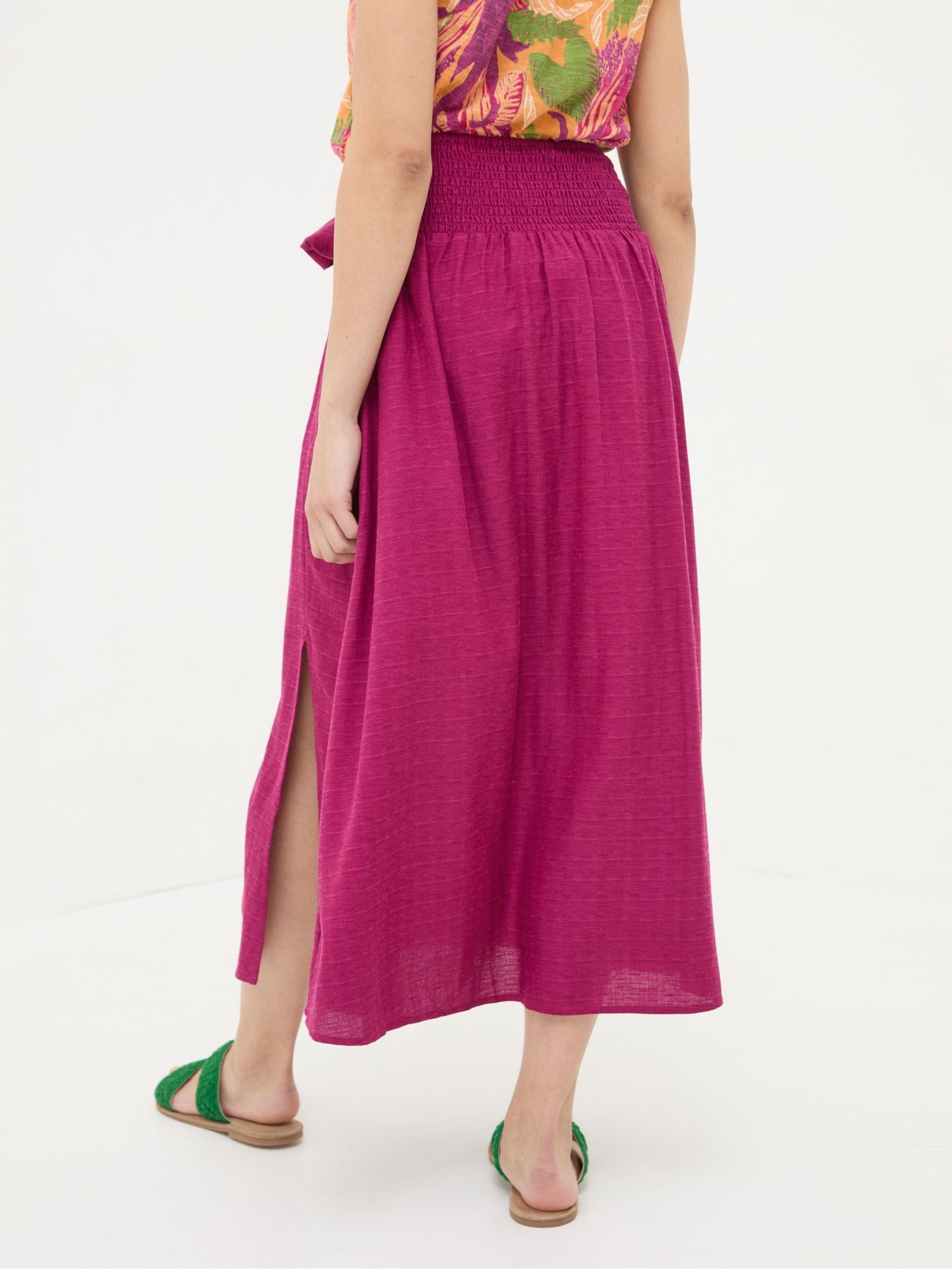Sascha Purple Midi Skirt With Linen - Image 4 of 6