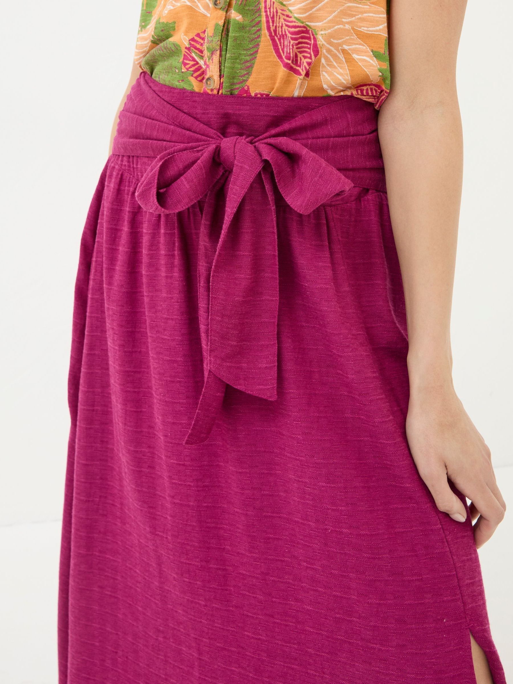 Sascha Purple Midi Skirt With Linen - Image 5 of 6