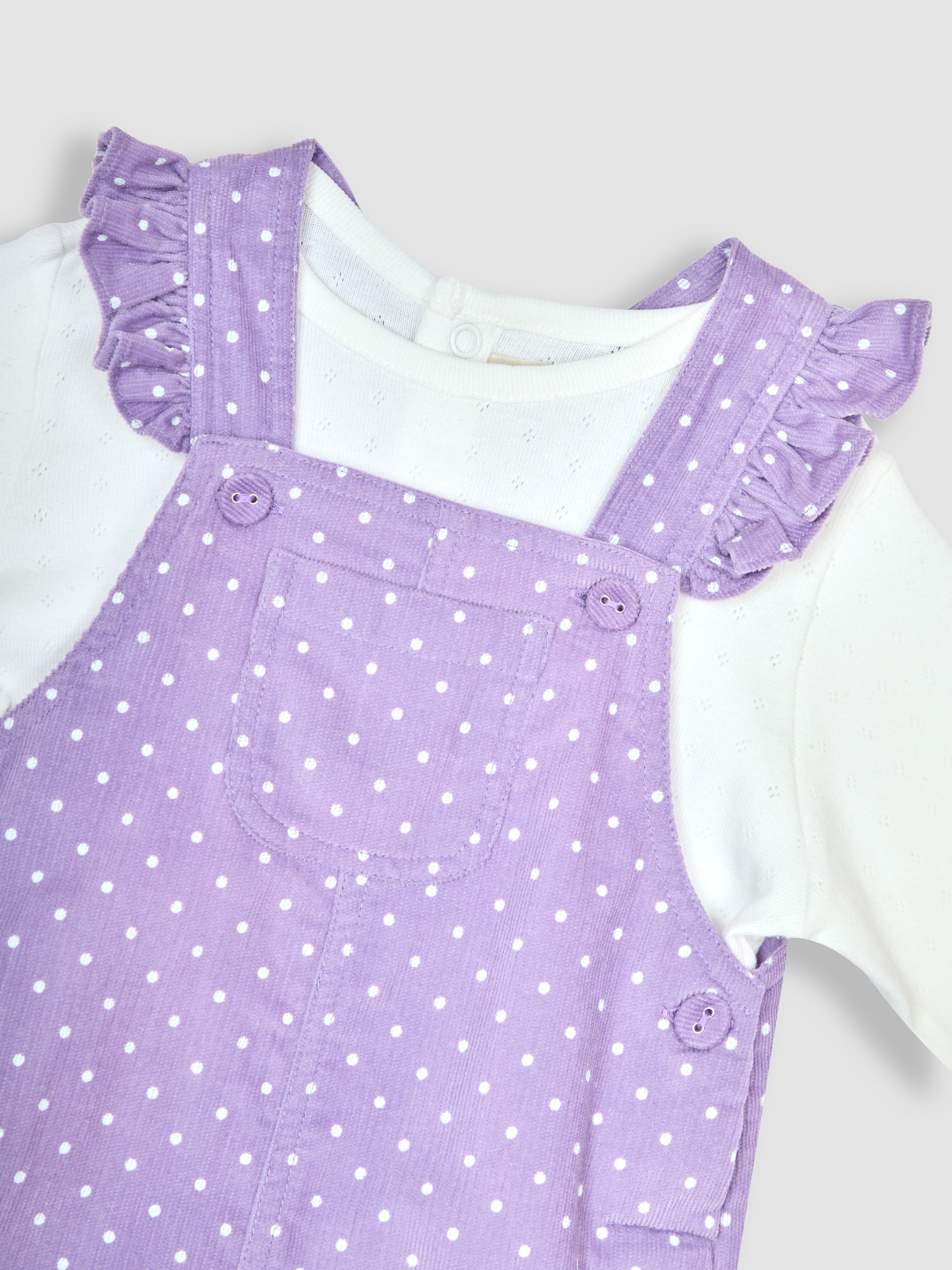 Lilac Frill Cord Dungarees And Top Set - Image 6 of 6