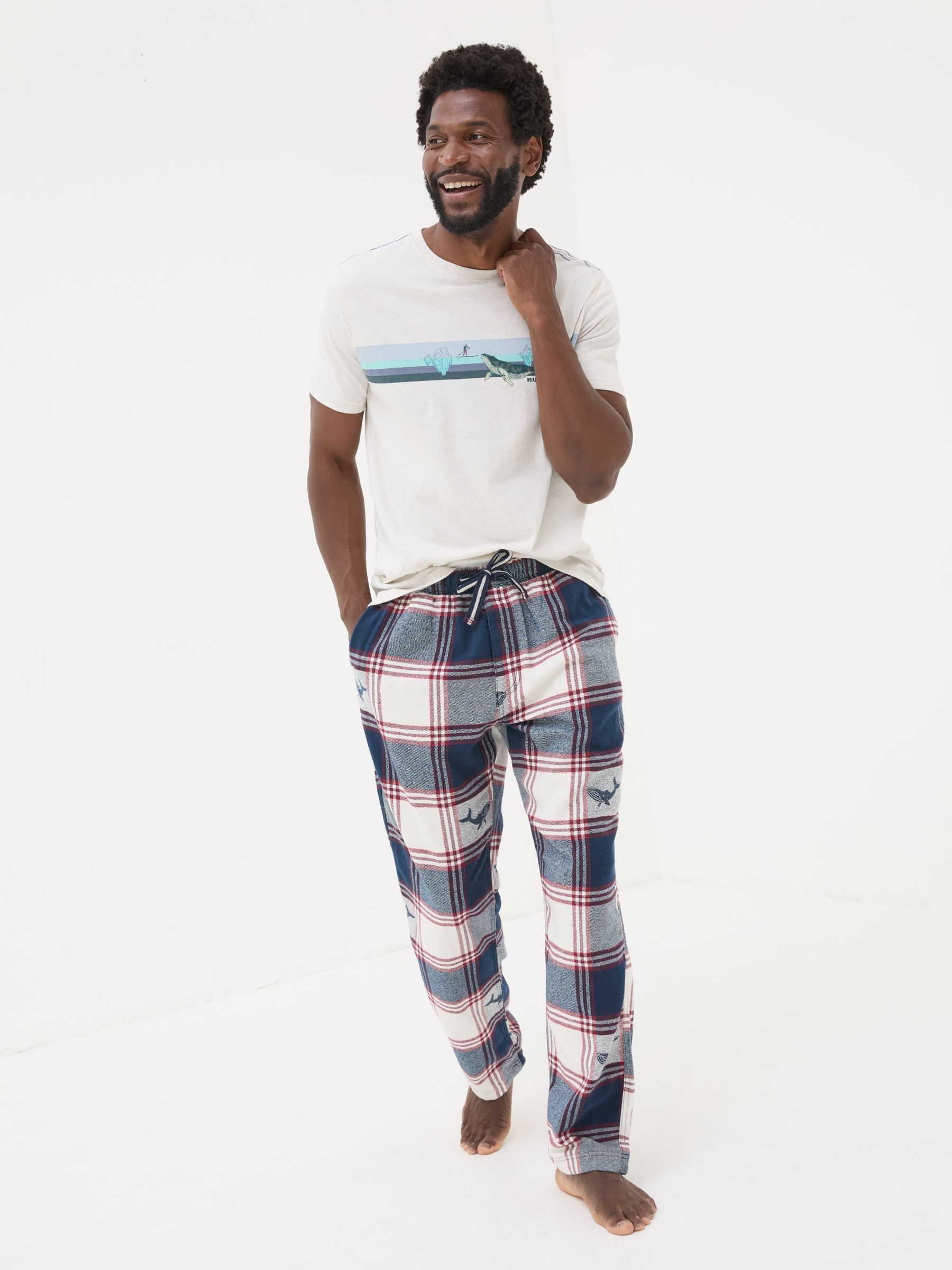 Blue Shelter Check Pyjama Bottoms - Image 3 of 6