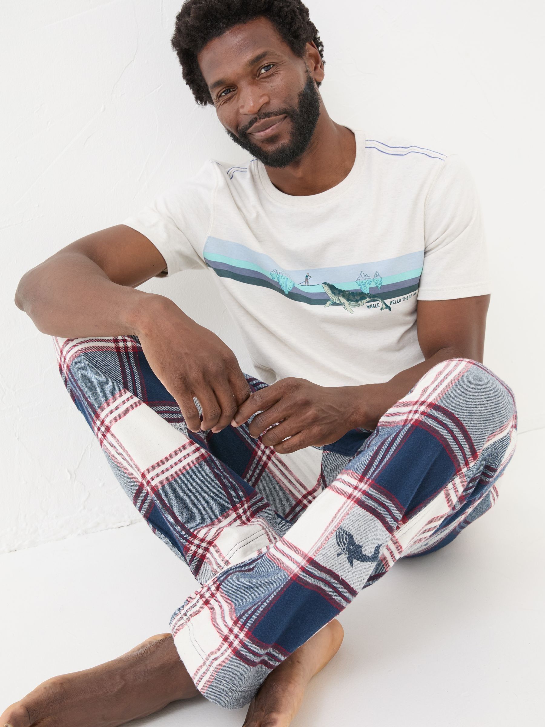 Blue Shelter Check Pyjama Bottoms - Image 4 of 6