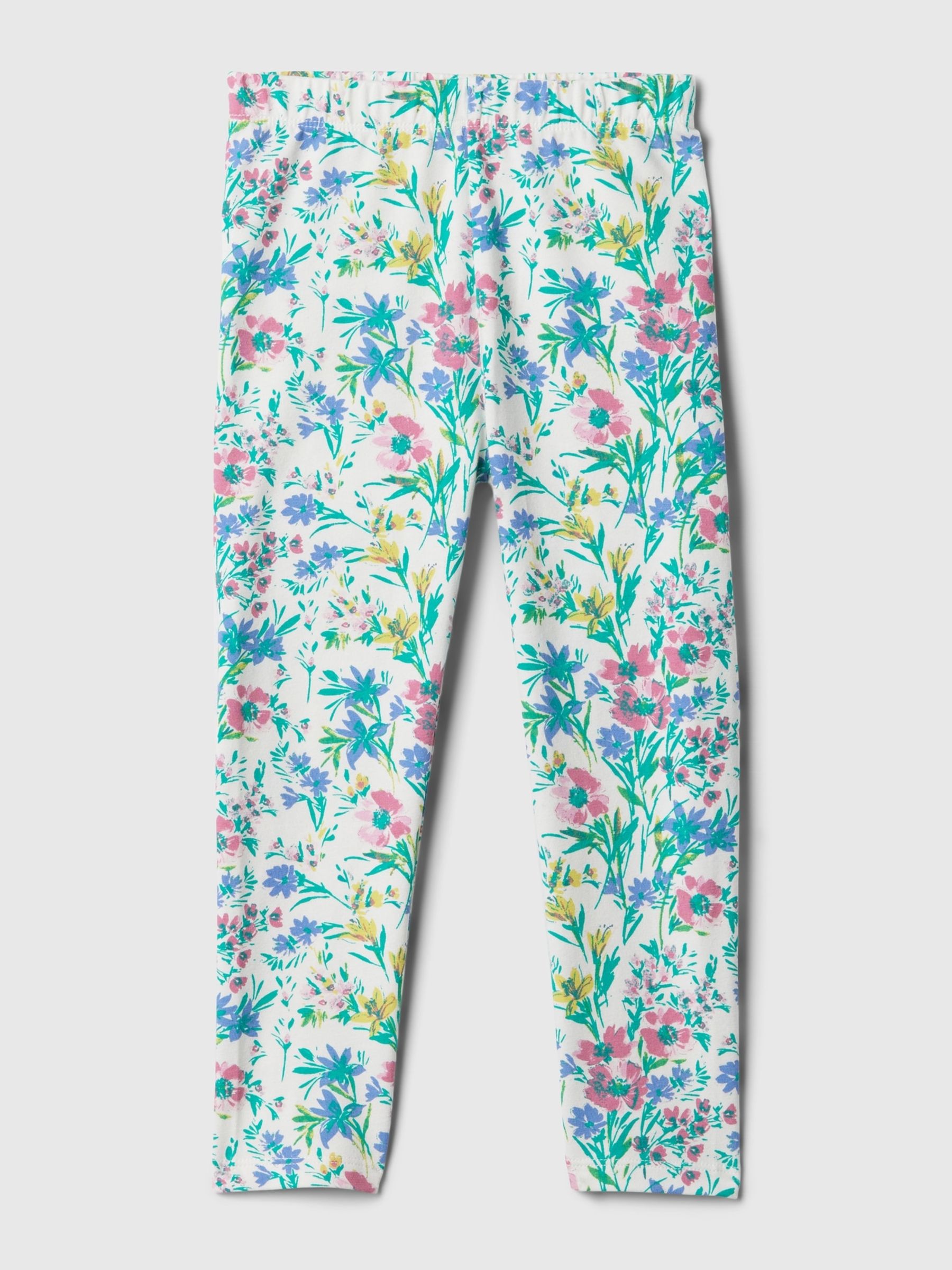 Green Floral Print Pull On Leggings (3mths-5yrs) - Image 2 of 2