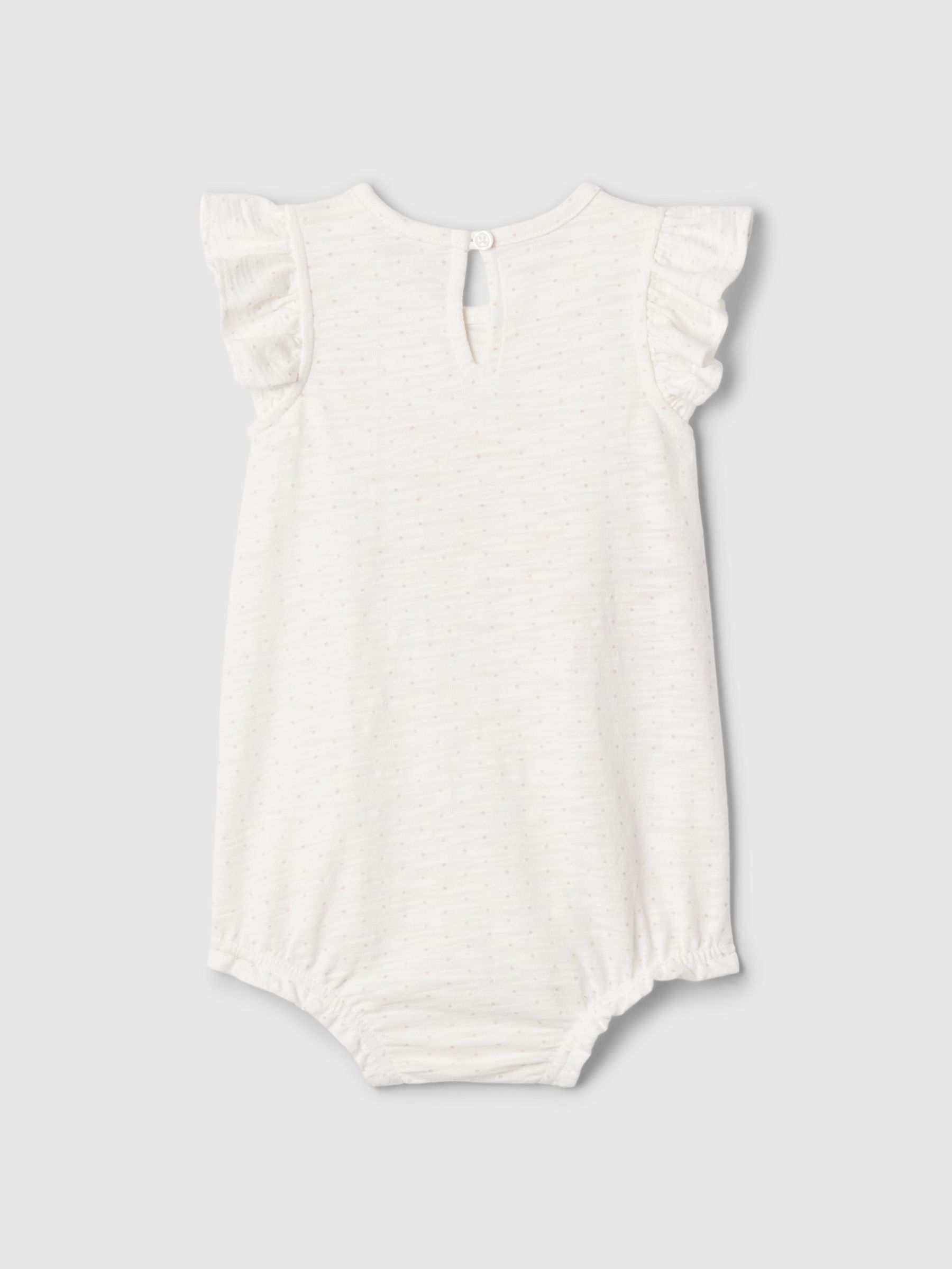 White Ruffle Graphic Print Romper (Newborn-24mths) - Image 2 of 2