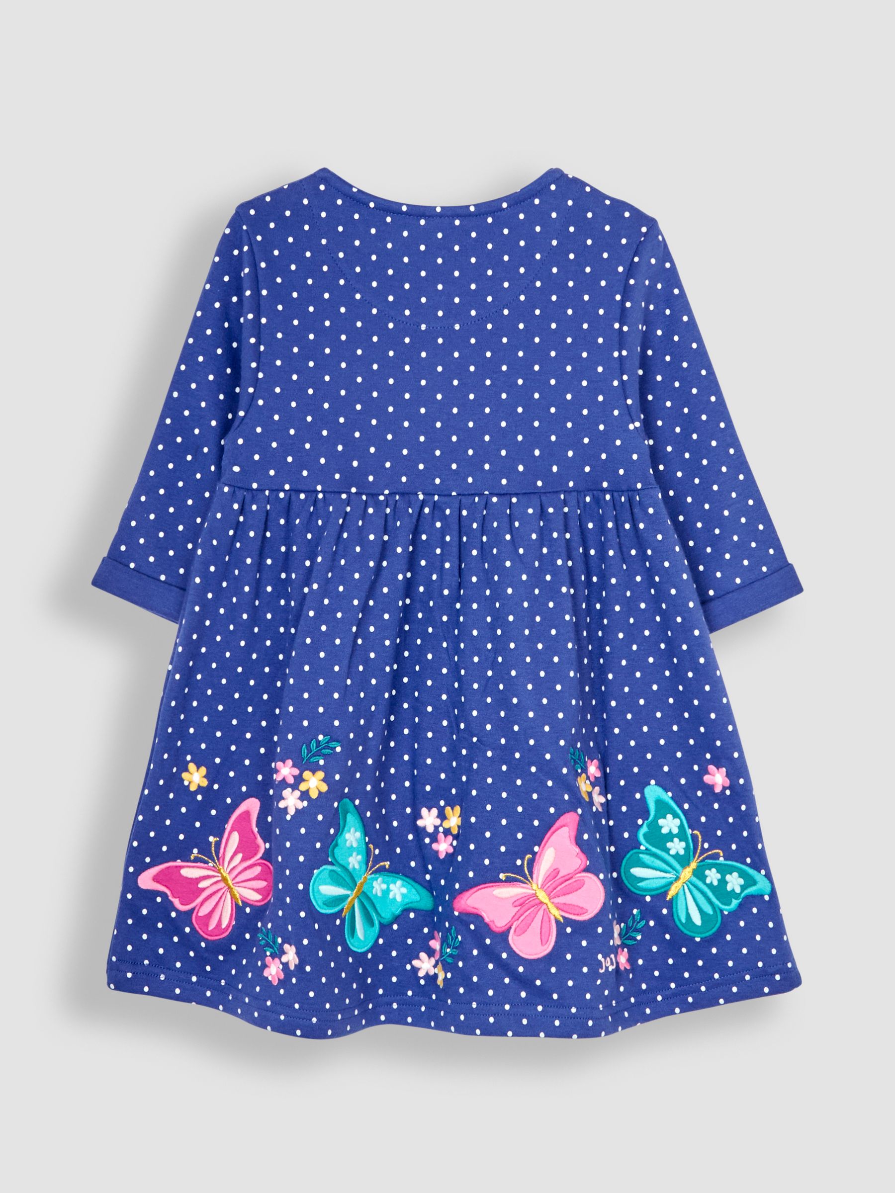 Blue Butterfly Appliqué Button Front Dress - Image 2 of 4