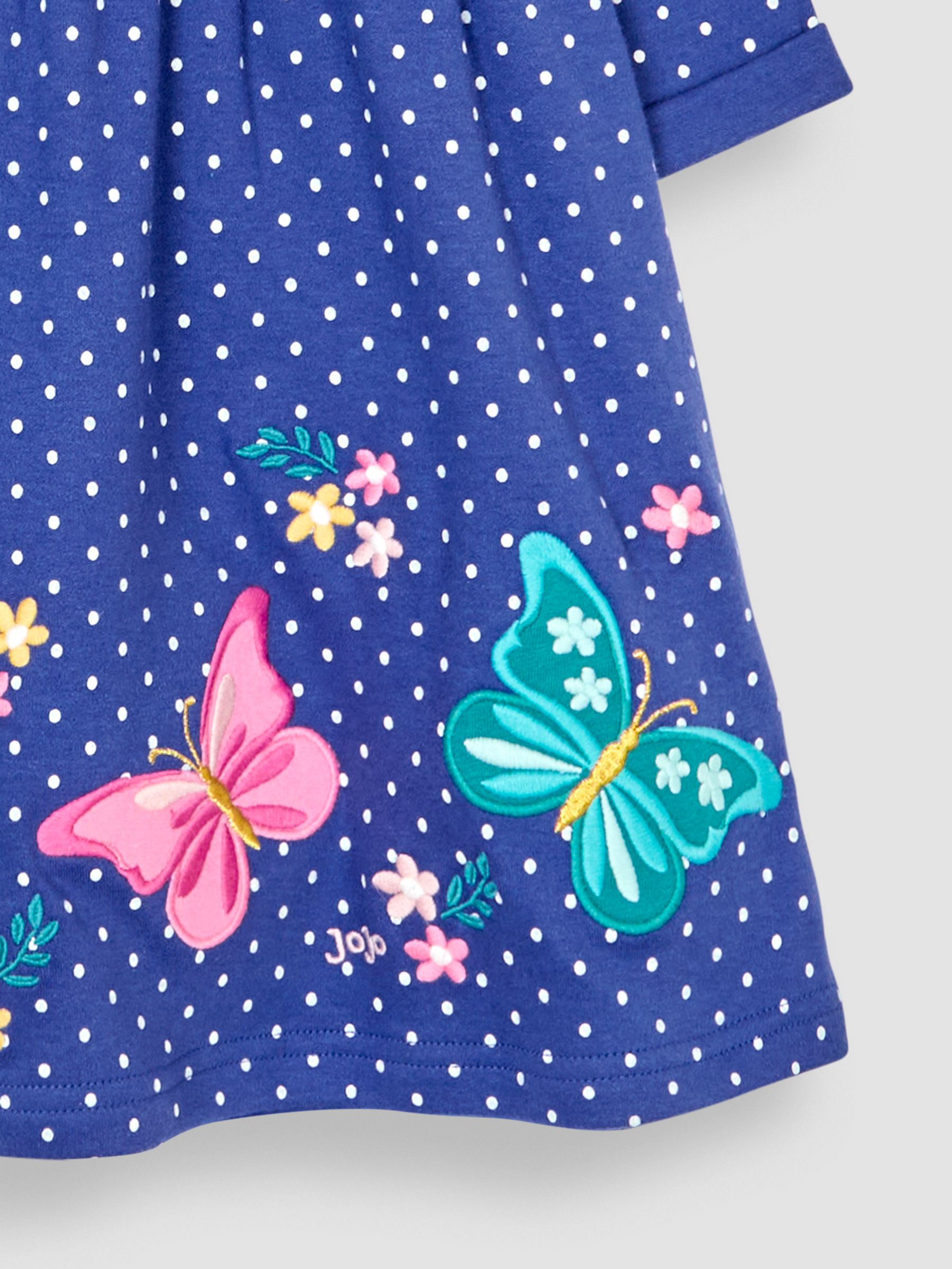 Blue Butterfly Appliqué Button Front Dress - Image 4 of 4