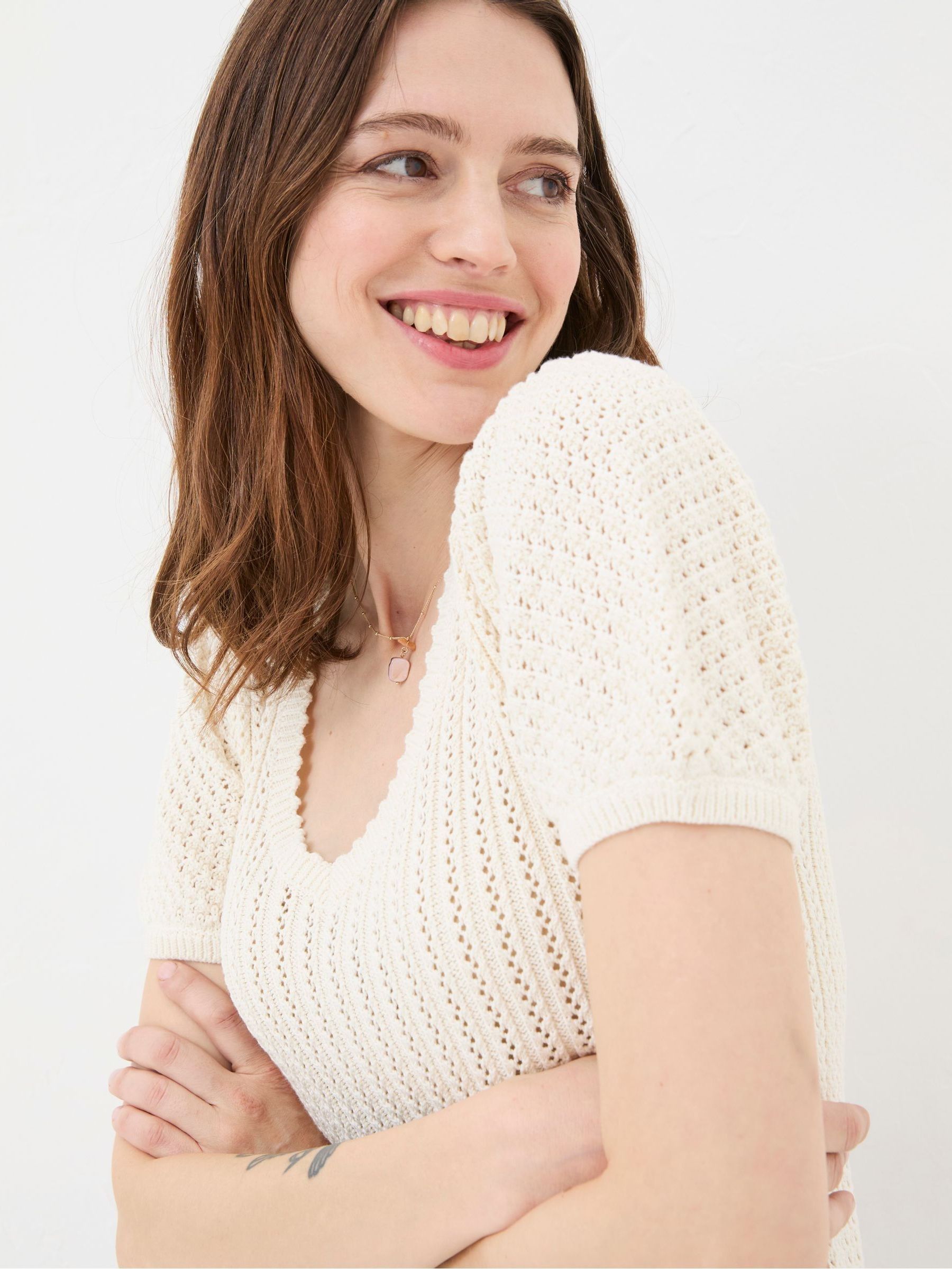 Ava Natural Stitch Knit T-Shirt - Image 3 of 4